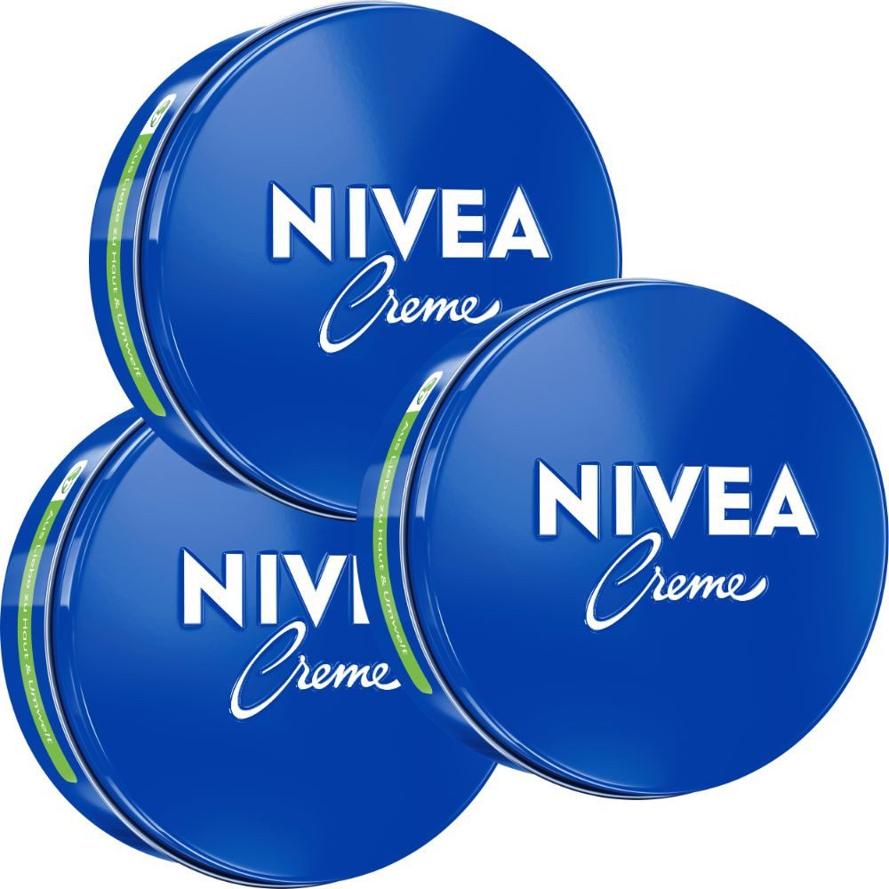 Nivea Feuchtigkeitscreme Creme Dose 3 x 250ml, 3-tlg., Reichhaltige Pflege für alle Hauttypen & jeden Tag