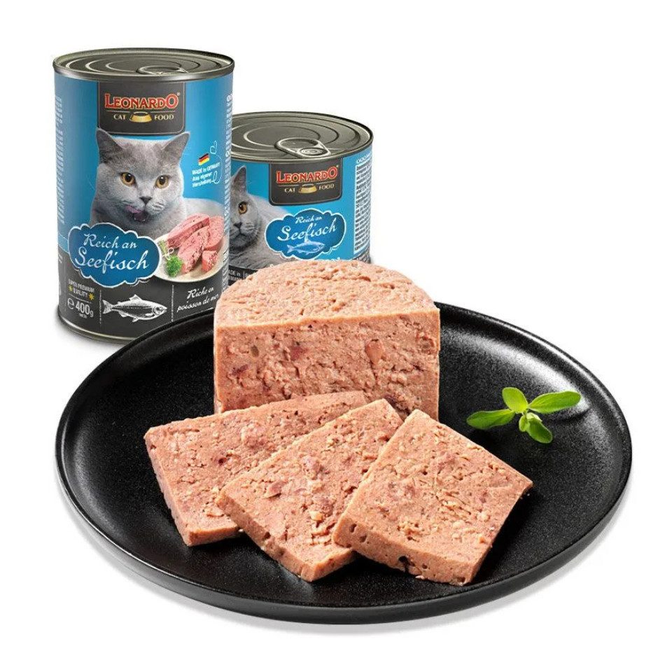 Leonardo Catfood Seefisch - hochwertiges Nassfutter ohne Getreide & Zuckerzusatz 6x200g, Nassfutter für: Katzen