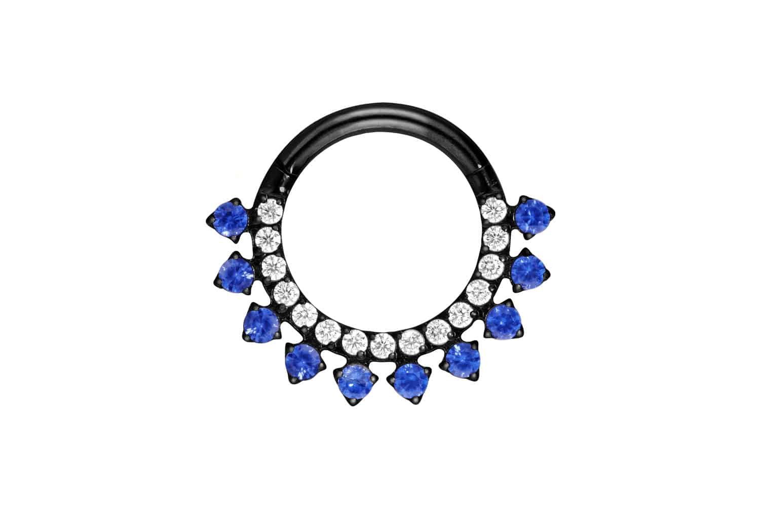 PIERCINGLINE Piercing-Set Titan Segmentring Clicker EINGEFASSTE günstig online kaufen
