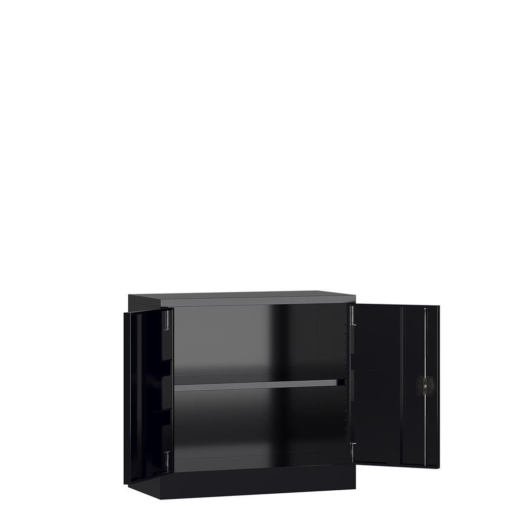 Steelboxx Mehrzweckschrank ClassiX Flügeltürenschrank, x | 750 380 x mm schwarz 800 schwarz