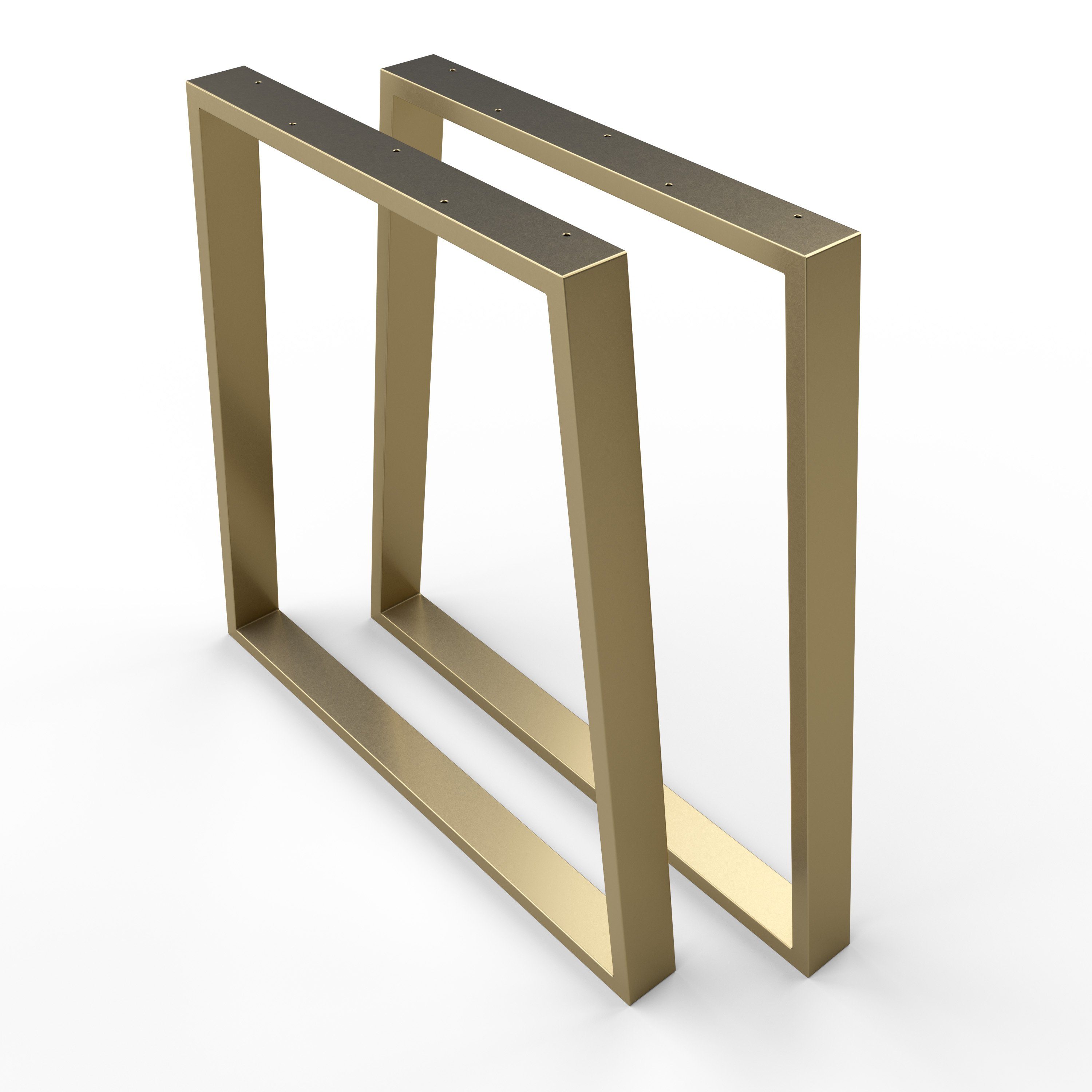 sossai® Tischgestell Stahl Trapez Tischkufen 50cm x 70cm in Gold (2-St),  Rahmen: 60mm Breit
