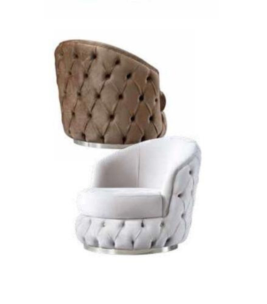 Designer in Freizeitsessel Sessel Sessel), Sitzer Made Weißer Polstersessel 1x Europa Luxus (1-St., JVmoebel Wohnzimmer