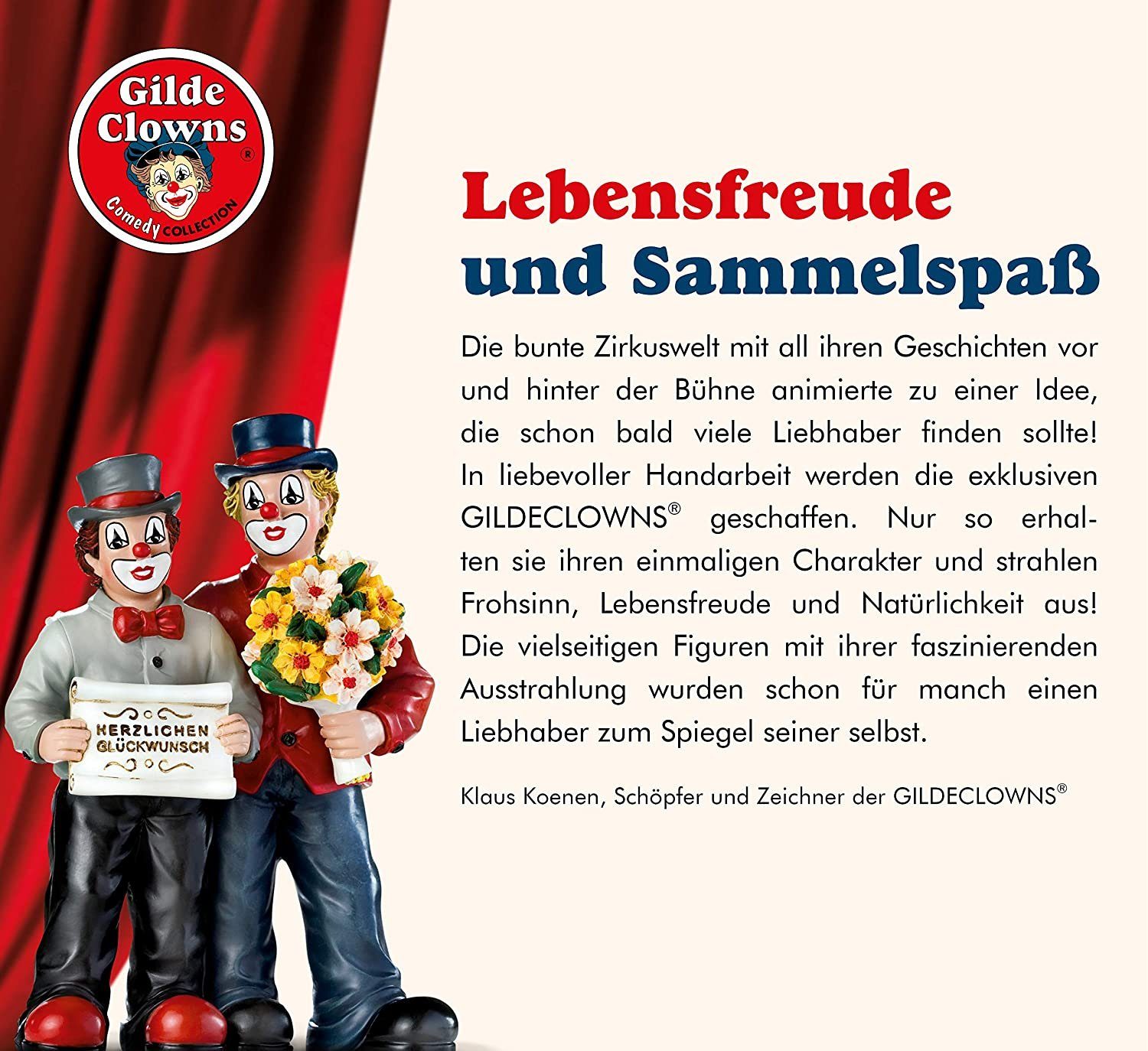 Die GILDE Clown Gildeclowns Jause Indoor Dekofigur - Sammelfigur -