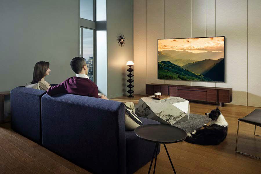 Samsung GQ55Q60CAU LED-Fernseher (138 cm/55 Hub) mit Quantum HDR,AirSlim,Gaming Dots,Quantum 100% Zoll, Farbvolumen Smart-TV