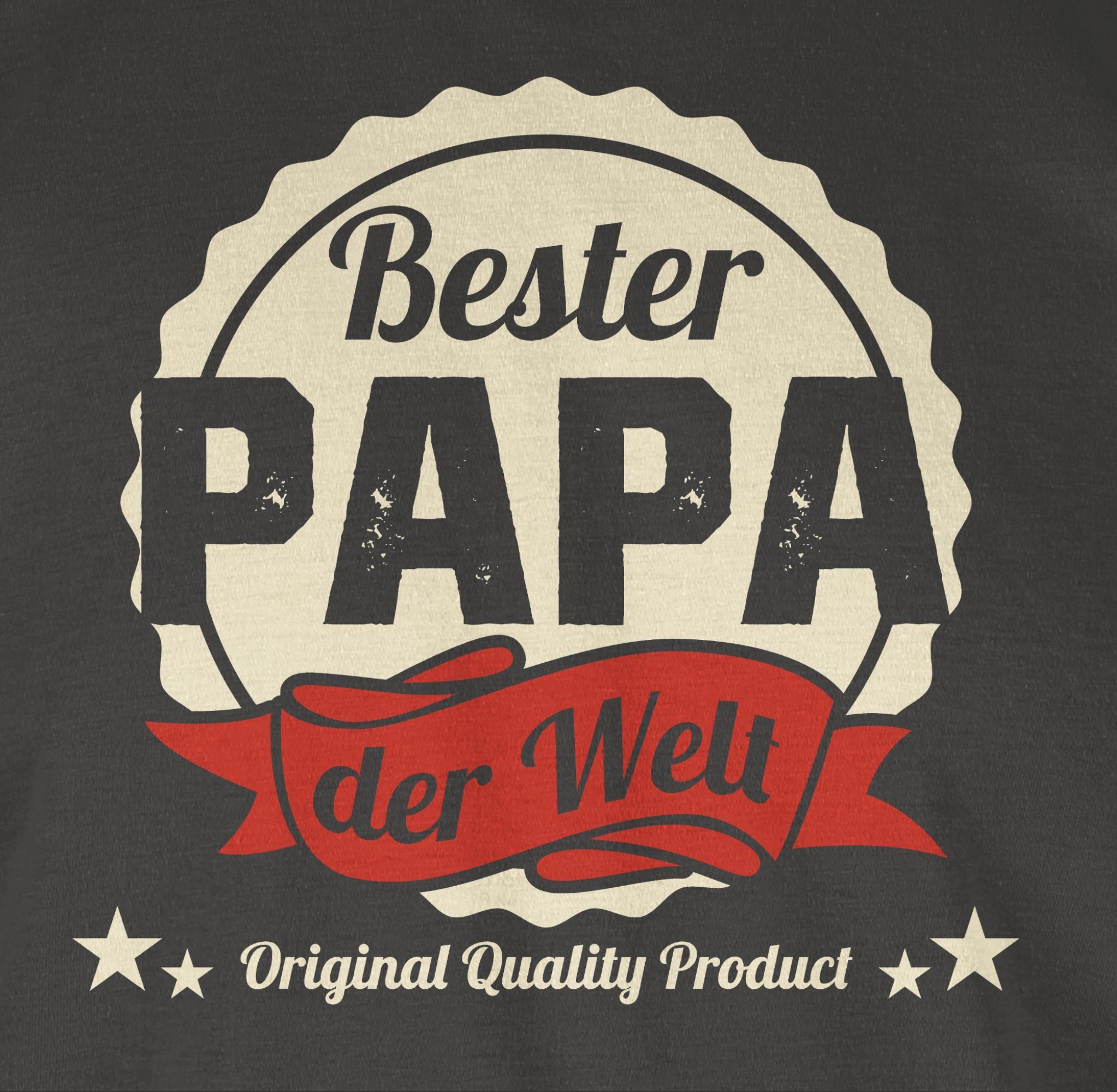 der T-Shirt für Shirtracer Papa Bester 03 Dunkelgrau Vatertag Welt Papa Geschenk