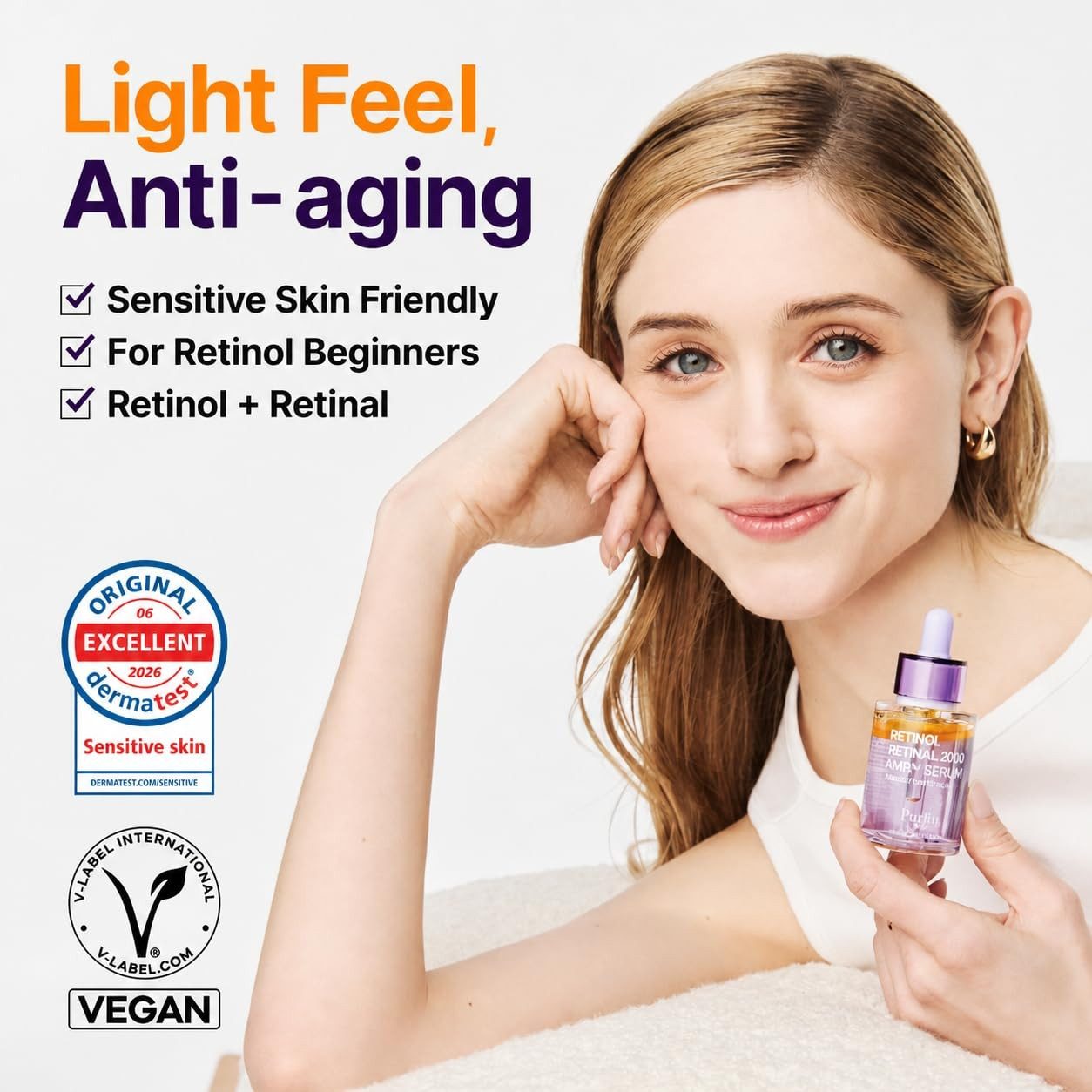 Purito Seoul Gesichtsmaske Retinol Retinal 2000 NAD+ Serum 30 ml - leichtes Nachtserum mit Retinol, Retinal, NAD+, Niacinamide und Ceramide NP für, glatter und ebenmäßiger wirkende Gesichtshaut im Alltag