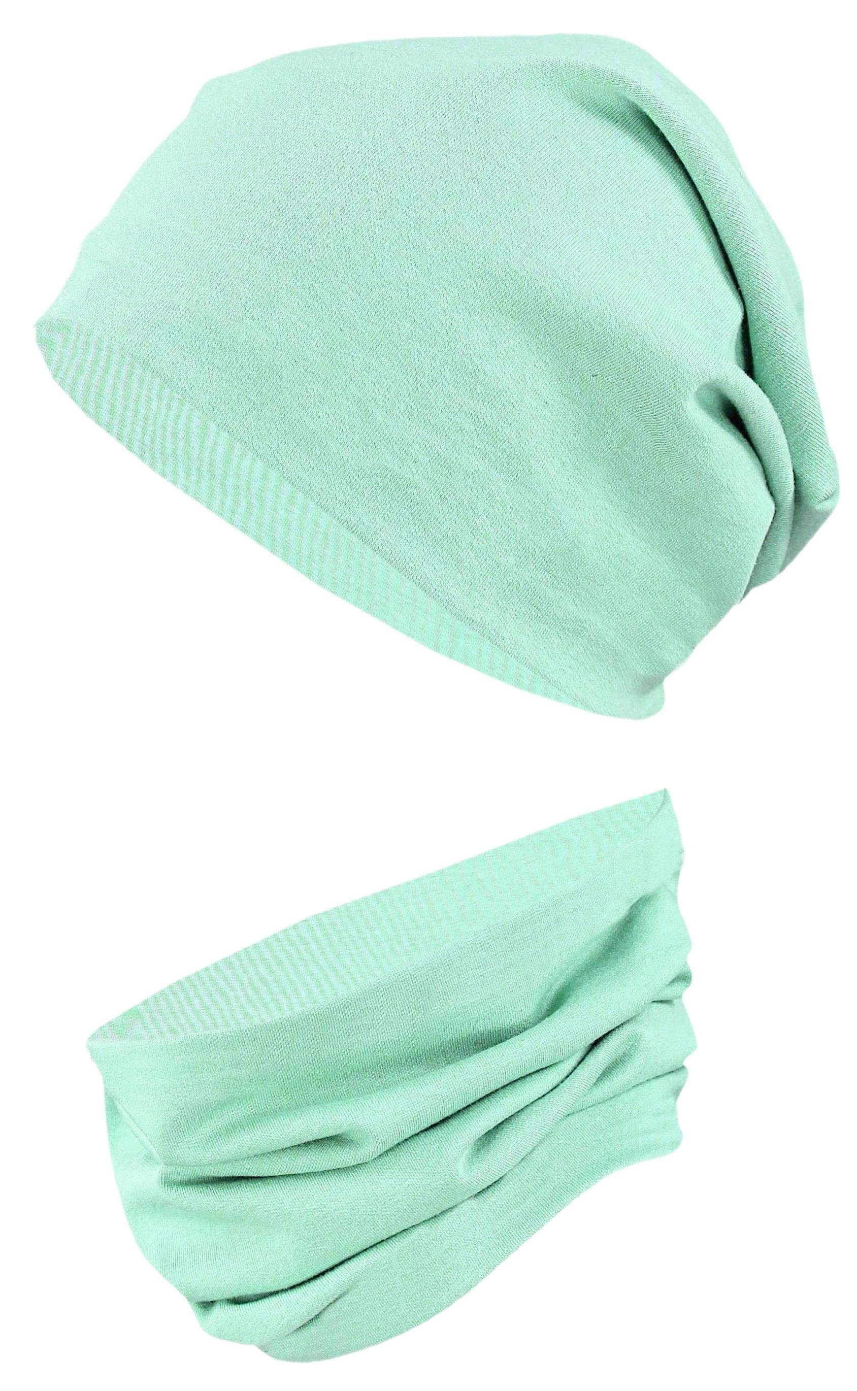 TupTam Beanie TupTam Unisex Kinder Beanie Mütze Schlauchschal Set