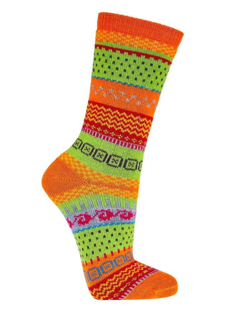 FussFreunde Norwegersocken 2 Paar Hygge-Socken mit Wolle, knallige Winterso günstig online kaufen