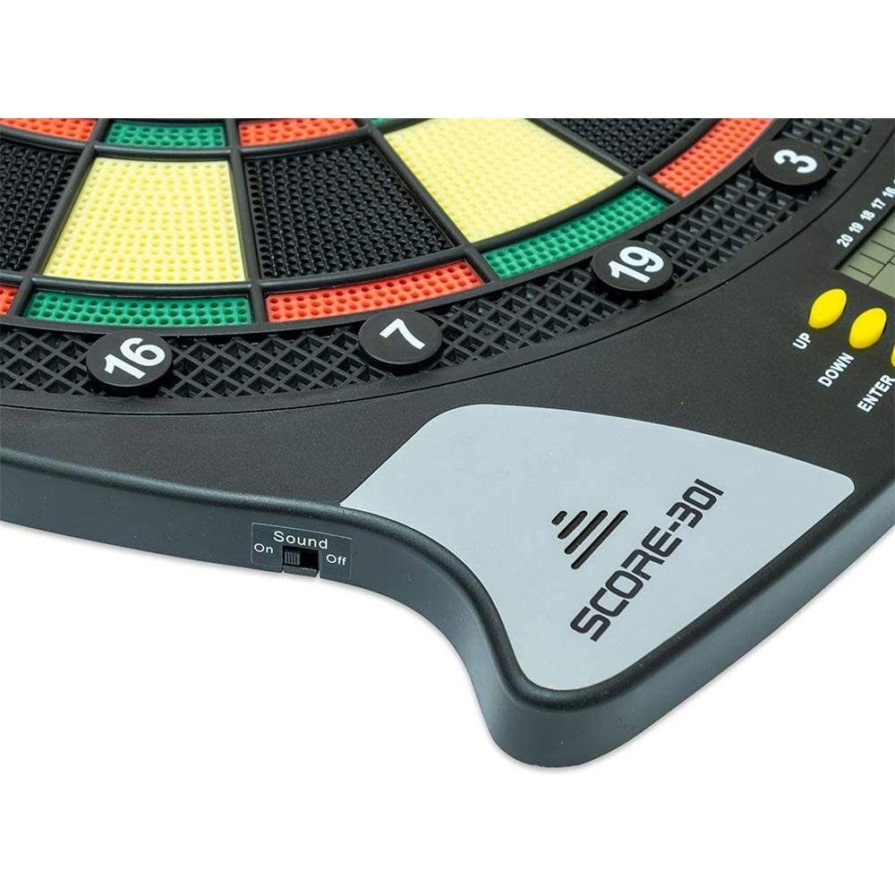Carromco Dartscheibe Dartboard Score-301, elektronisch, mit 6 Pfeile / Softdarts, 1-8 Spieler, 26 Spiele