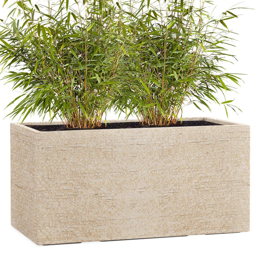 Pflanzwerk® Pflanzkübel TUB Premium Fiberglas Blumenkübel Frostbeständig mit Lotus-Effekt, Fiberglas - Handgefertigt - Rechteckig - Frostbeständig