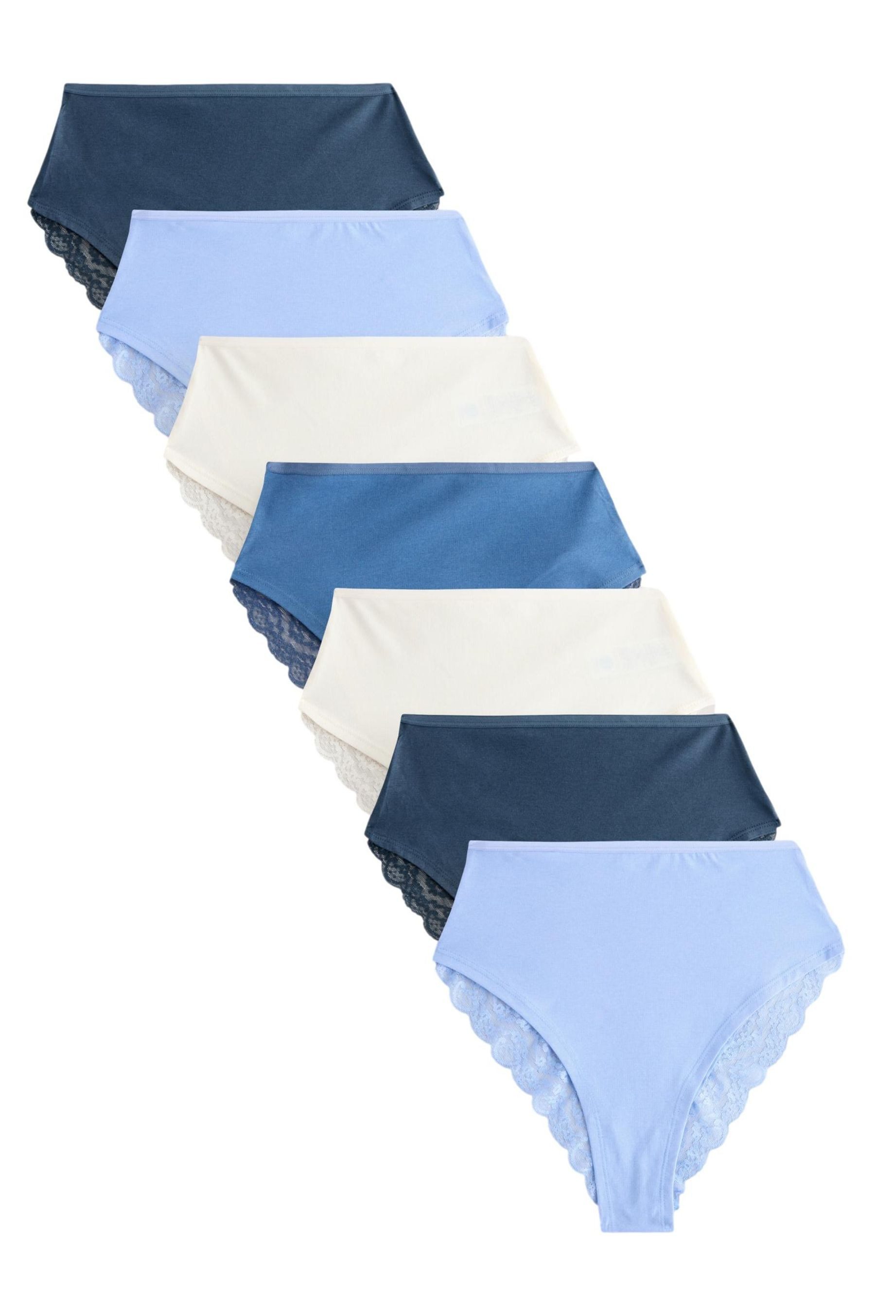 Taillenslip Hochbundslips mit Spitze und hohem Bein, 7er-Pack