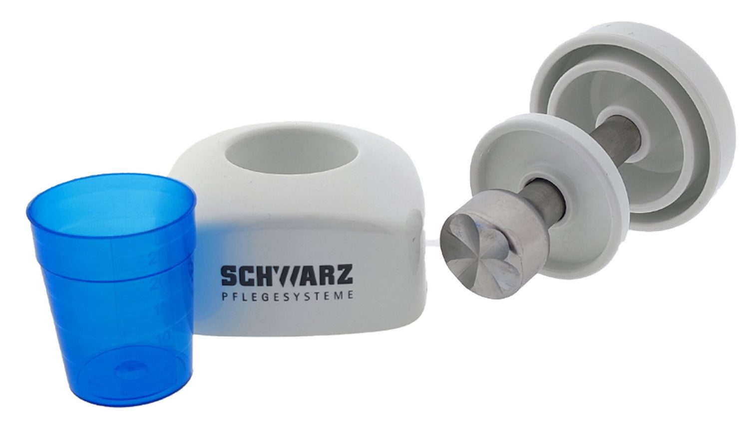 Schwarz Pillendose Tablettenmörser Zerkleinerer weiß 1 Stück (Stück, 1 St., Profi Tablettenmörser), Tablettenzerkleinerer Mörser Tablettencrusher