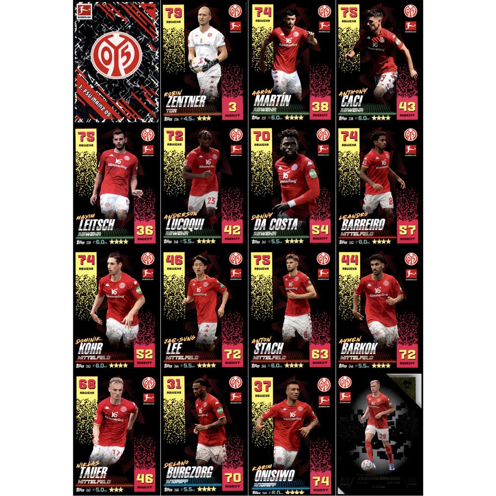 Topps Sammelkarte Topps Match Attax - 2022/23 - Mannschaftspaket - 1. FSV MAINZ 05