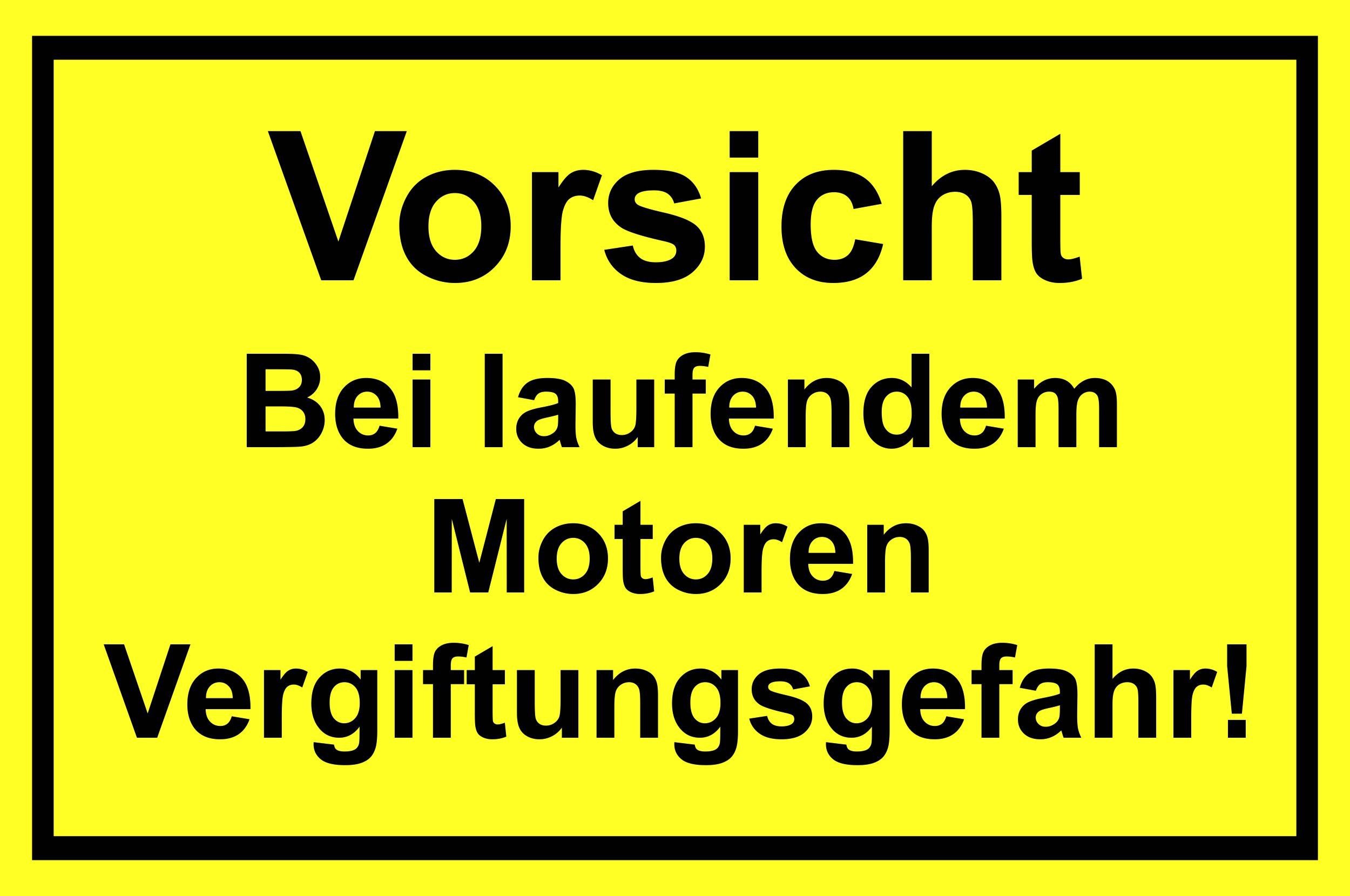 Hermann Schütz Hinweisschild Vorsicht Bei laufenden Motoren... 200 x 300 mm Kunststoff, (1 St)