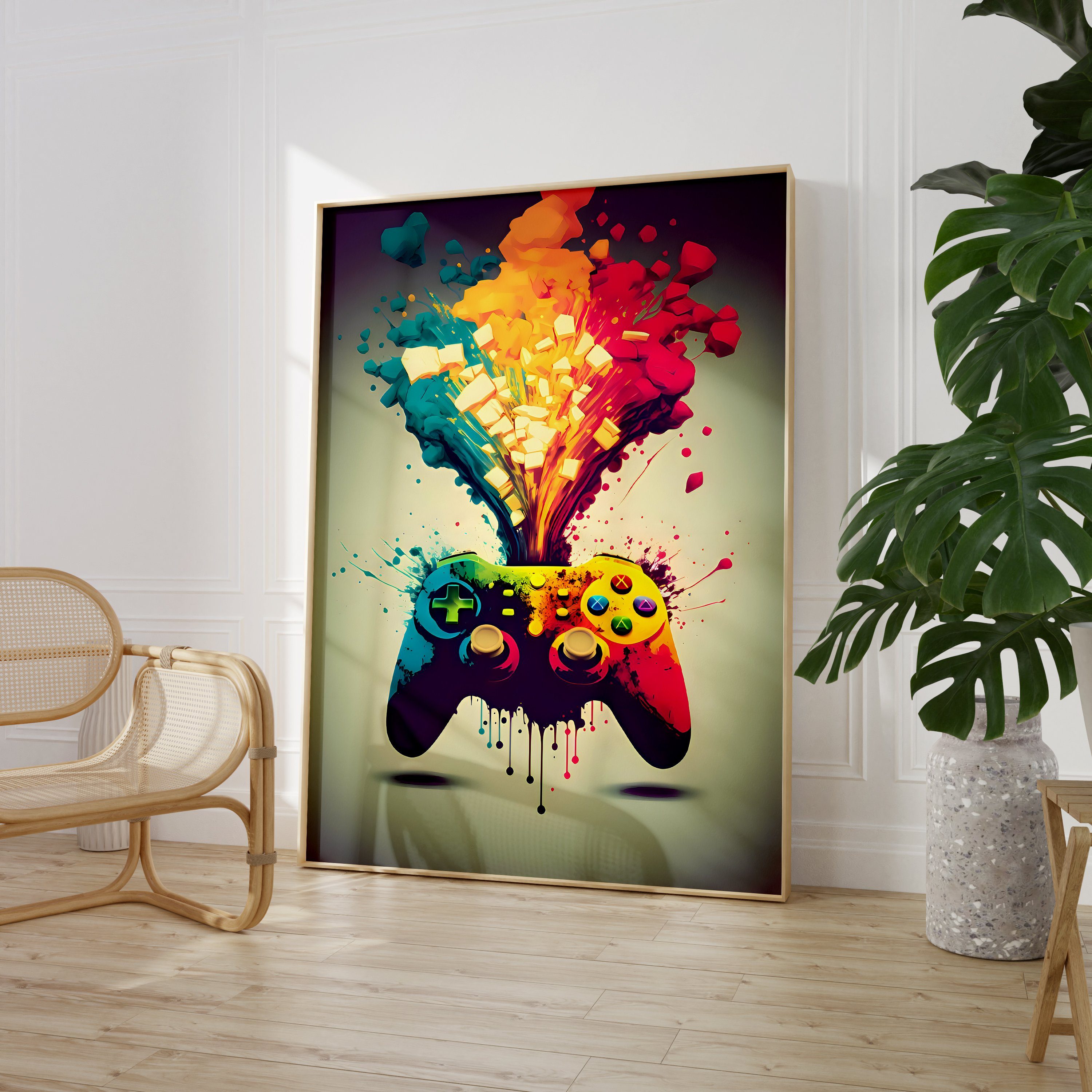 JUSTGOODMOOD Poster Premium ® Gamer Controller · ohne Rahmen