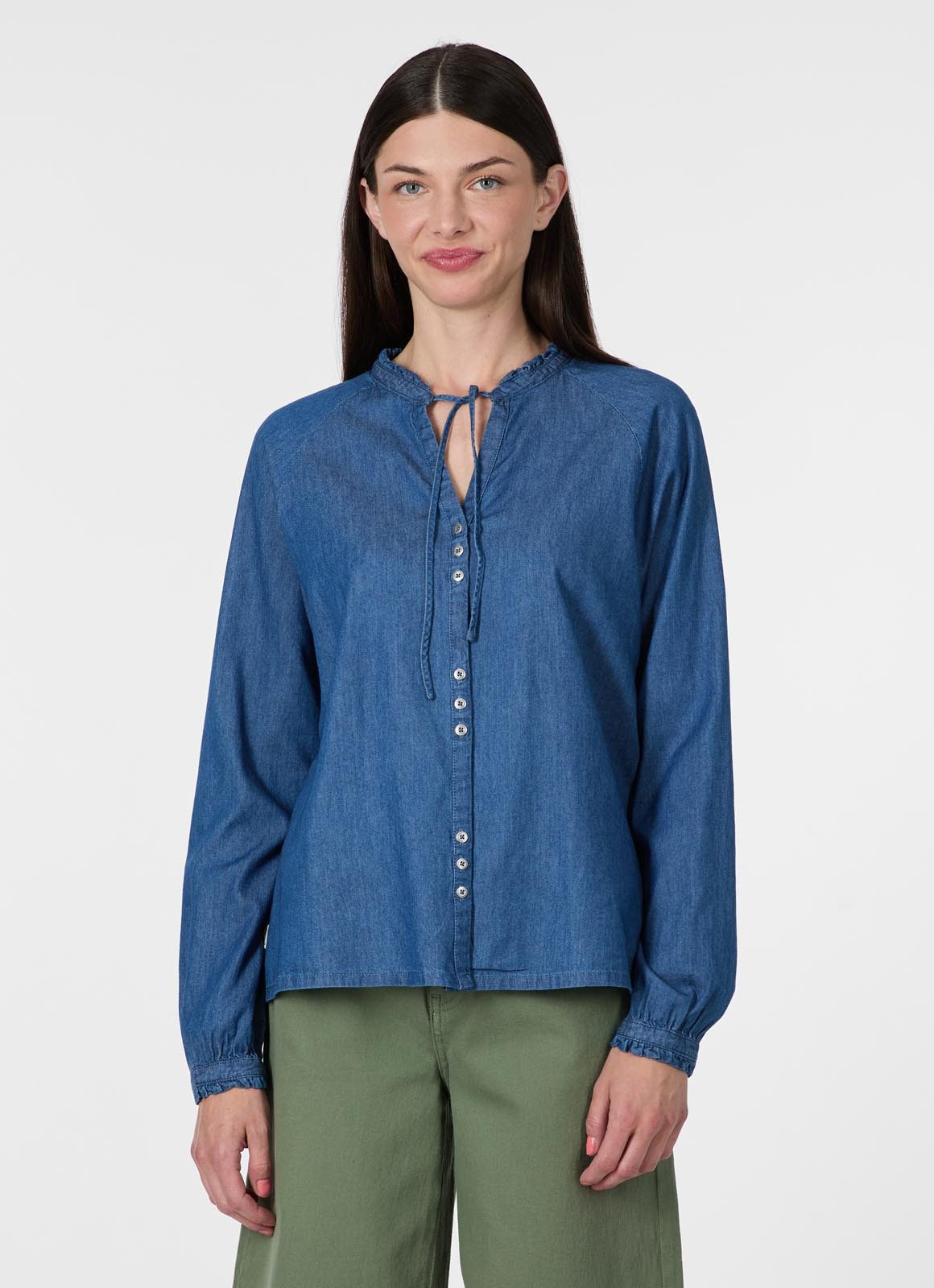 Ragwear Jeansbluse ARIELA DENIM Baumwoll-Viskosemix mit Knopfleiste und angenehmem Tragegefühl
