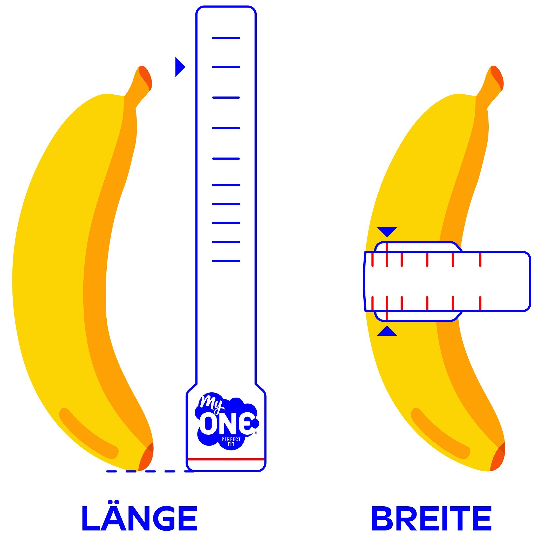 Fit» «Perfect Abrollen MyOne U22, Breite 6 St., Maßkondome, erhöhter XXL-Kondome ideale & MyOne 64mm Tragekomfort nominale Größe: Größe durch leichtes