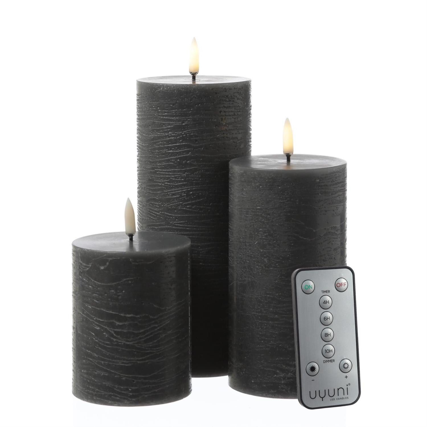 UYUNI Lighting LED-Kerze LED Kerzenset PIA Uyuni Rustik-Optik 3 Größen mit günstig online kaufen