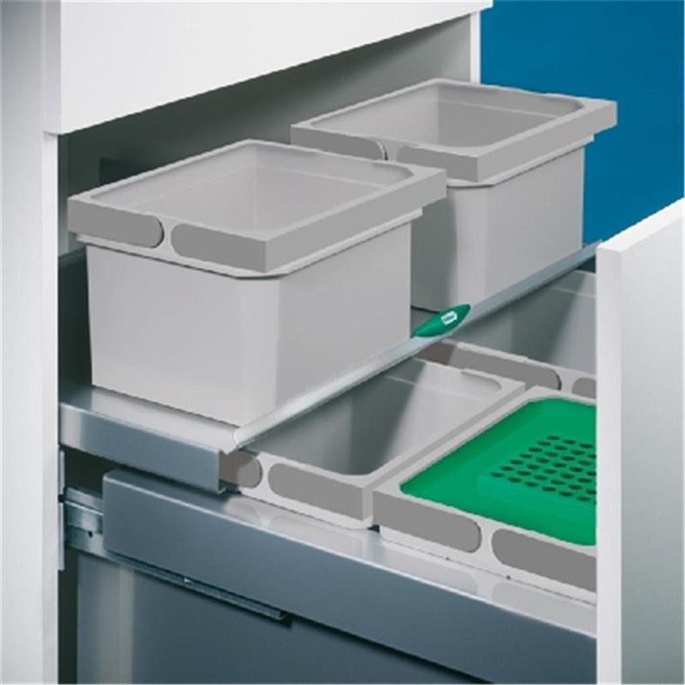 Naber Einbaumülleimer Naber Cox® Base Einzeleimer, Abfallsammler für Frontauszüge, hellgrau, Abfalleimer Einbau, Einbau Abfallbehälter
