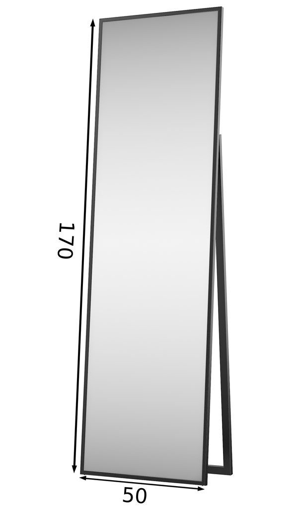 Standspiegel Verona, 50x170cm schwarz Feldmann-Wohnen