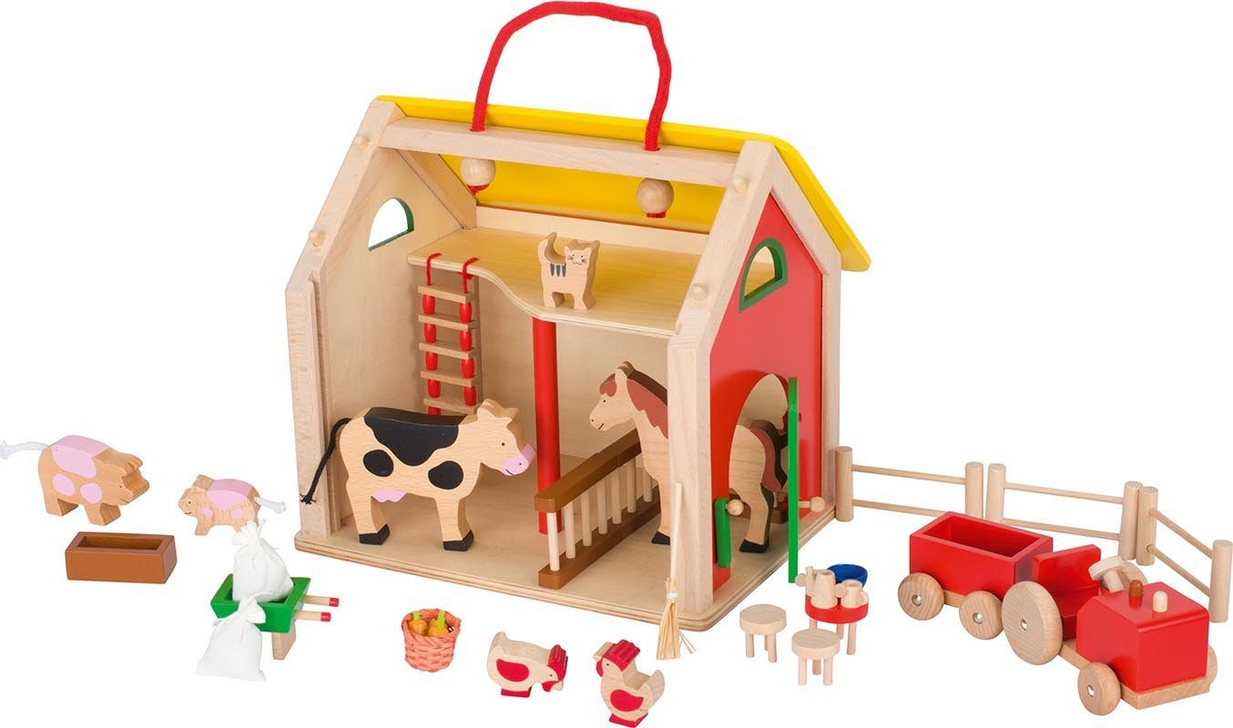 goki Puppenhaus Koffer Farmhaus mit Zubehör, (31-tlg) günstig online kaufen