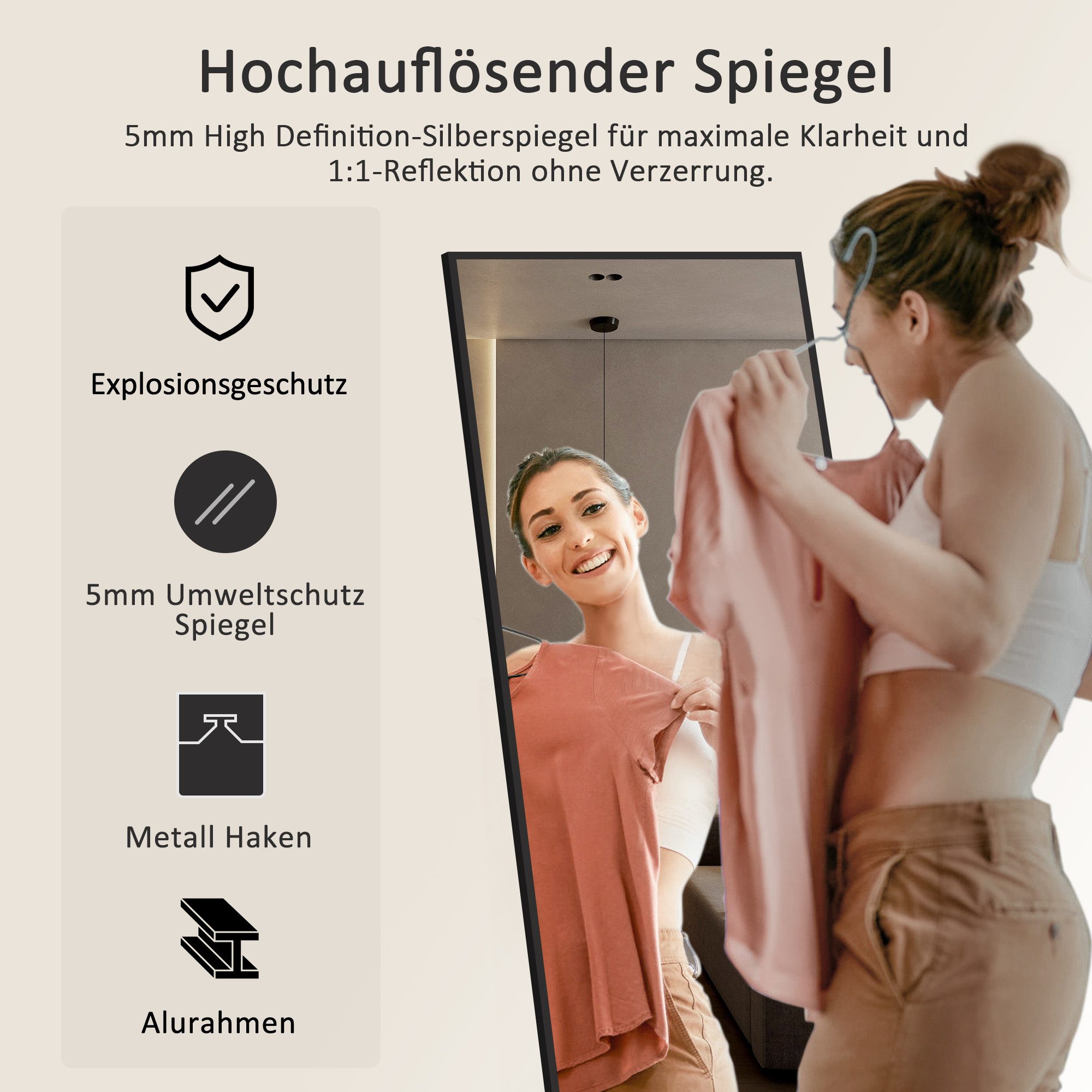Hopibath Wandspiegel ganzkörper 150x50 160x40 140x40 günstig online kaufen
