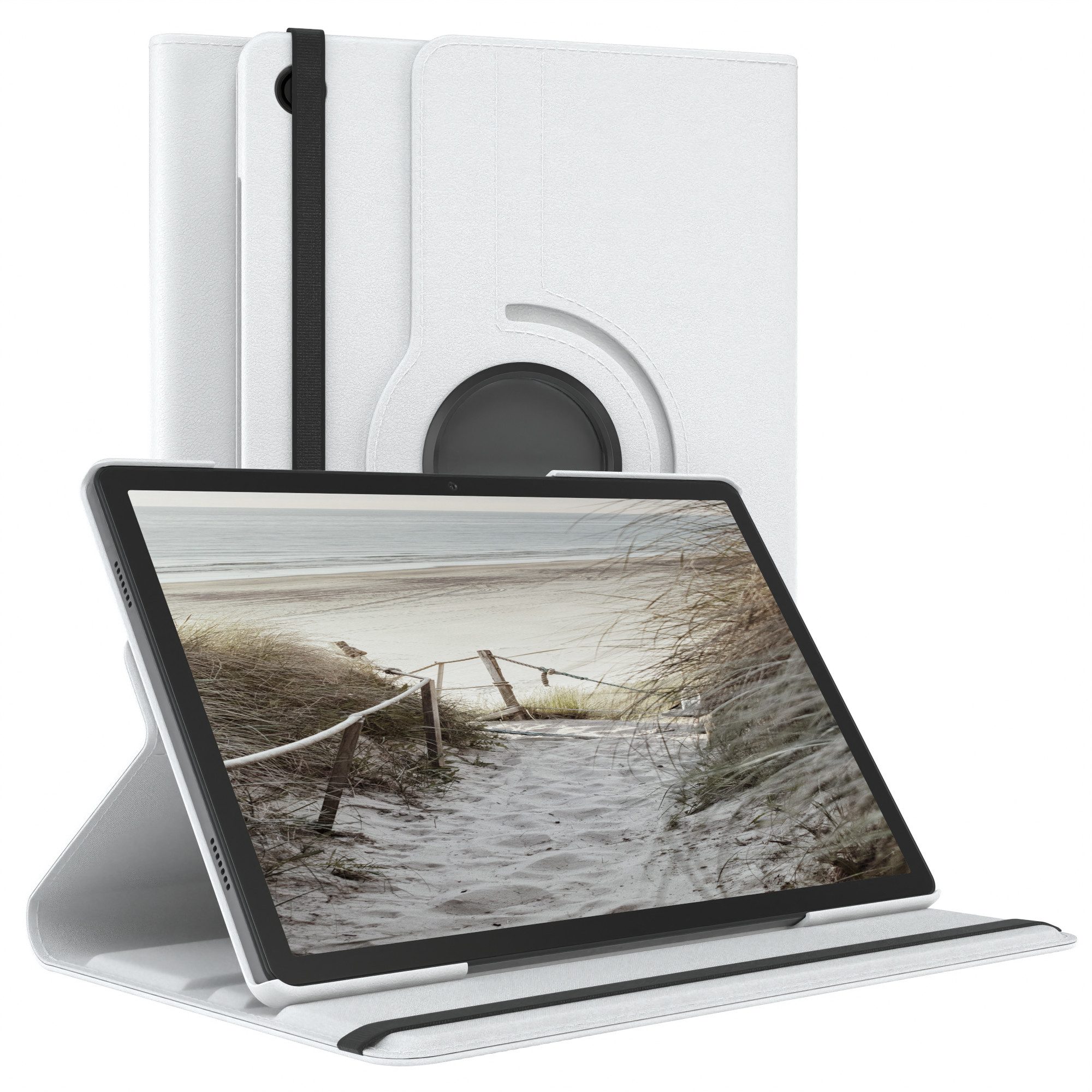 EAZY CASE Tablet-Hülle Rotation Case für Galaxy Tab A9 Plus Rotationcase 11 Zoll, Tablet Schutzhülle kratzfest stoßfest drehbar 360 Grad Weiß