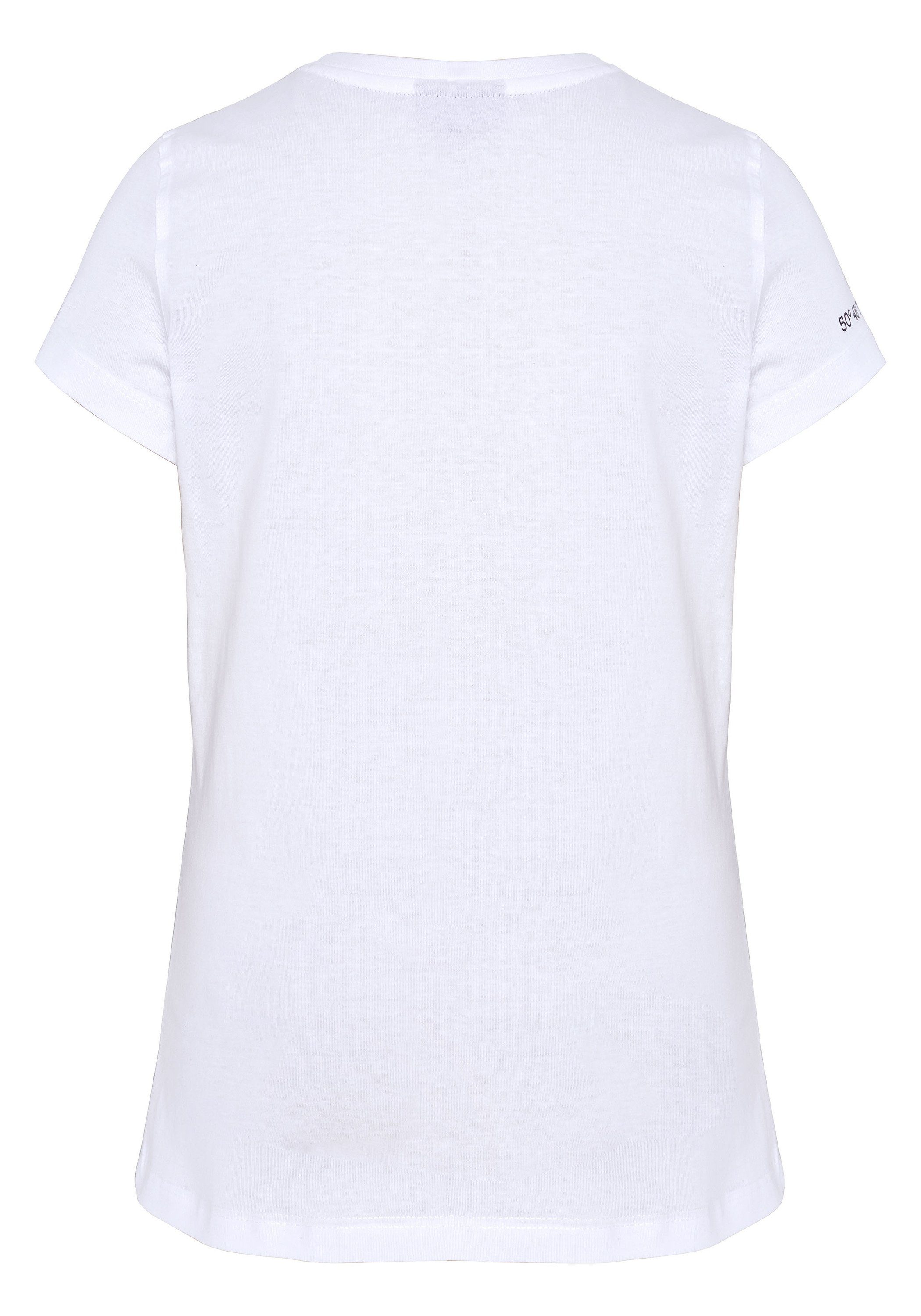 Print-Shirt aus NAVIGATOR Sweatware, Bright GOTS weicher White