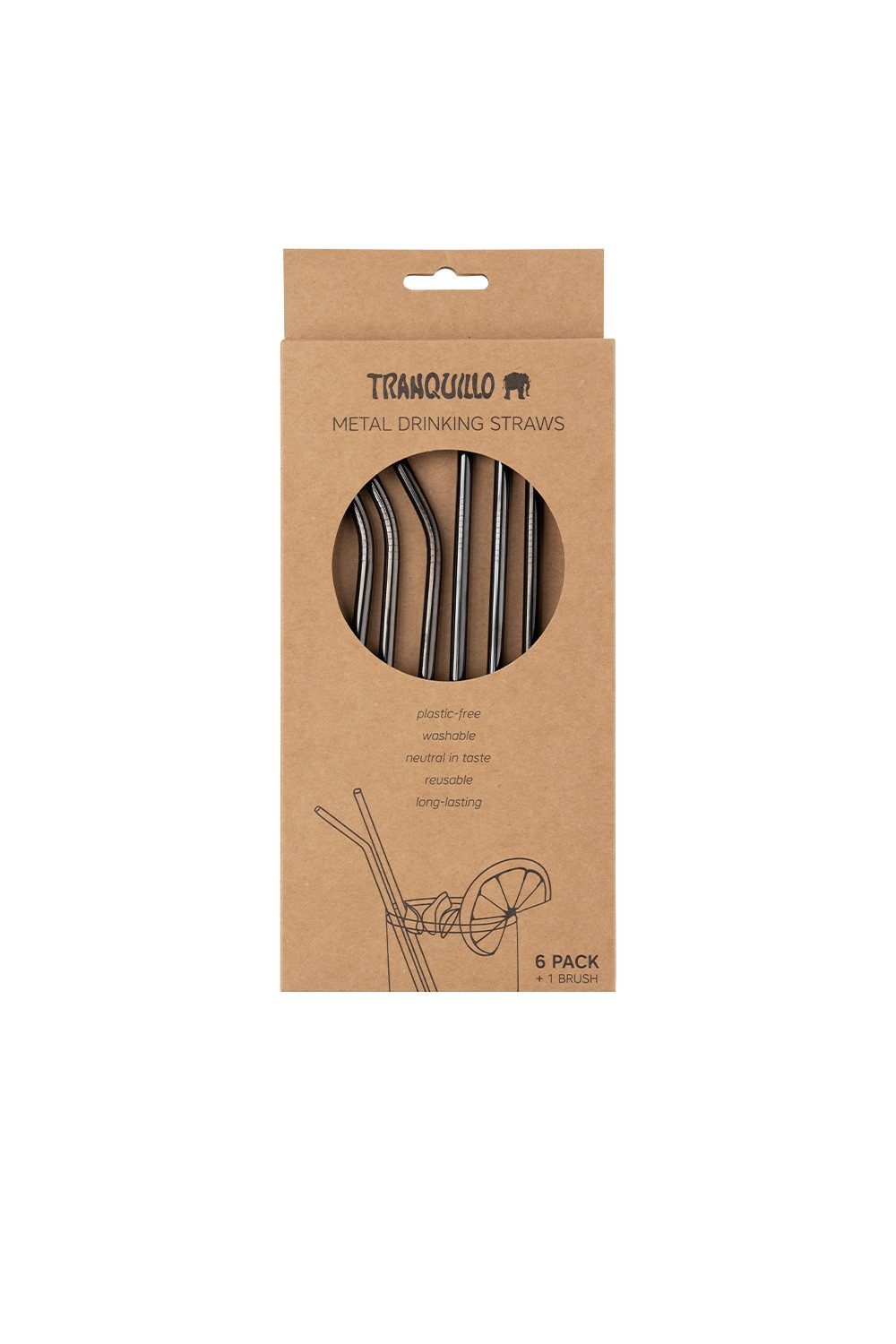 Tranquillo Trinkhalme 6er Set Metall, Frei von Mikroplastik