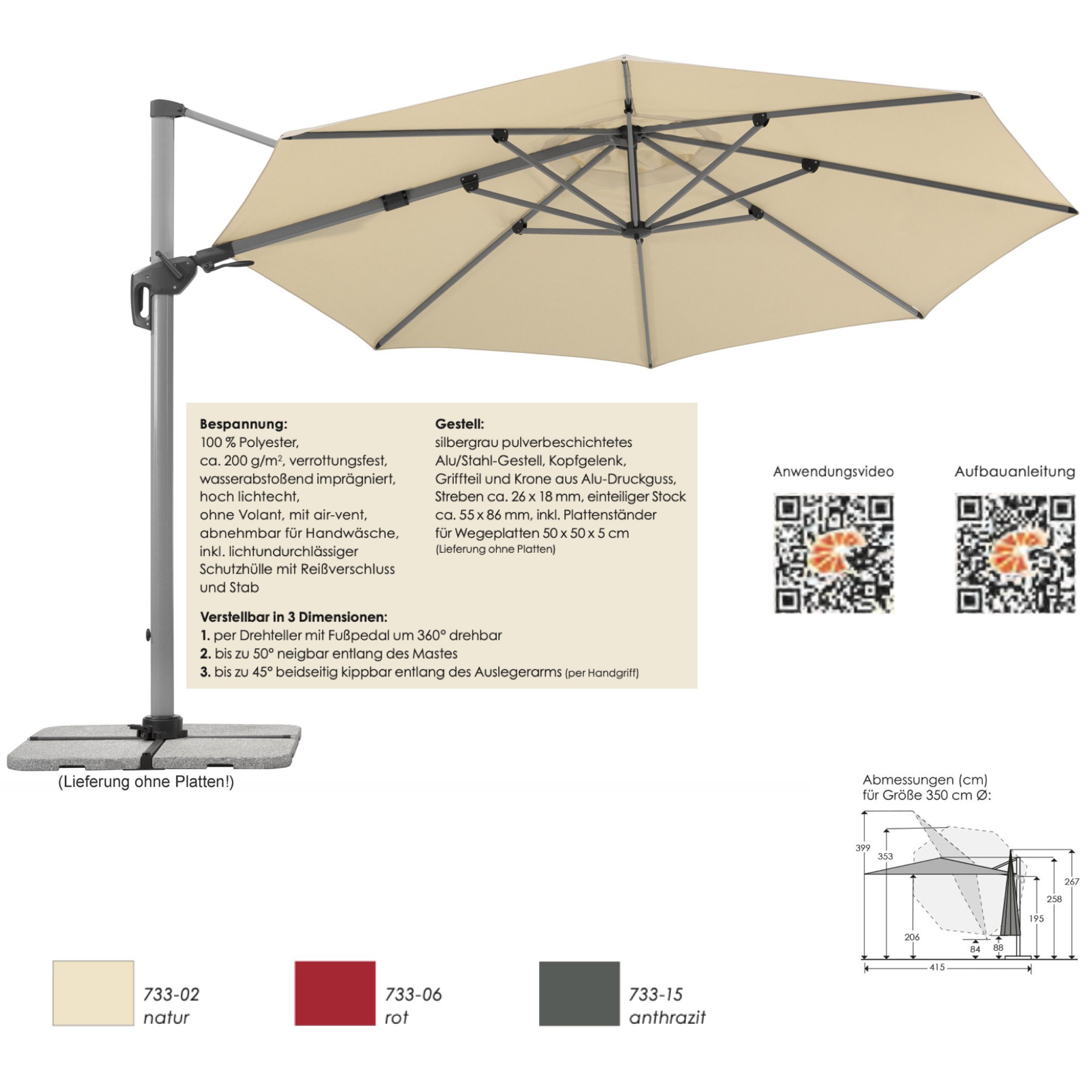 Schneider Schirme Sonnenschirm Schneider Schirme Bermuda Sonnenschirm ø