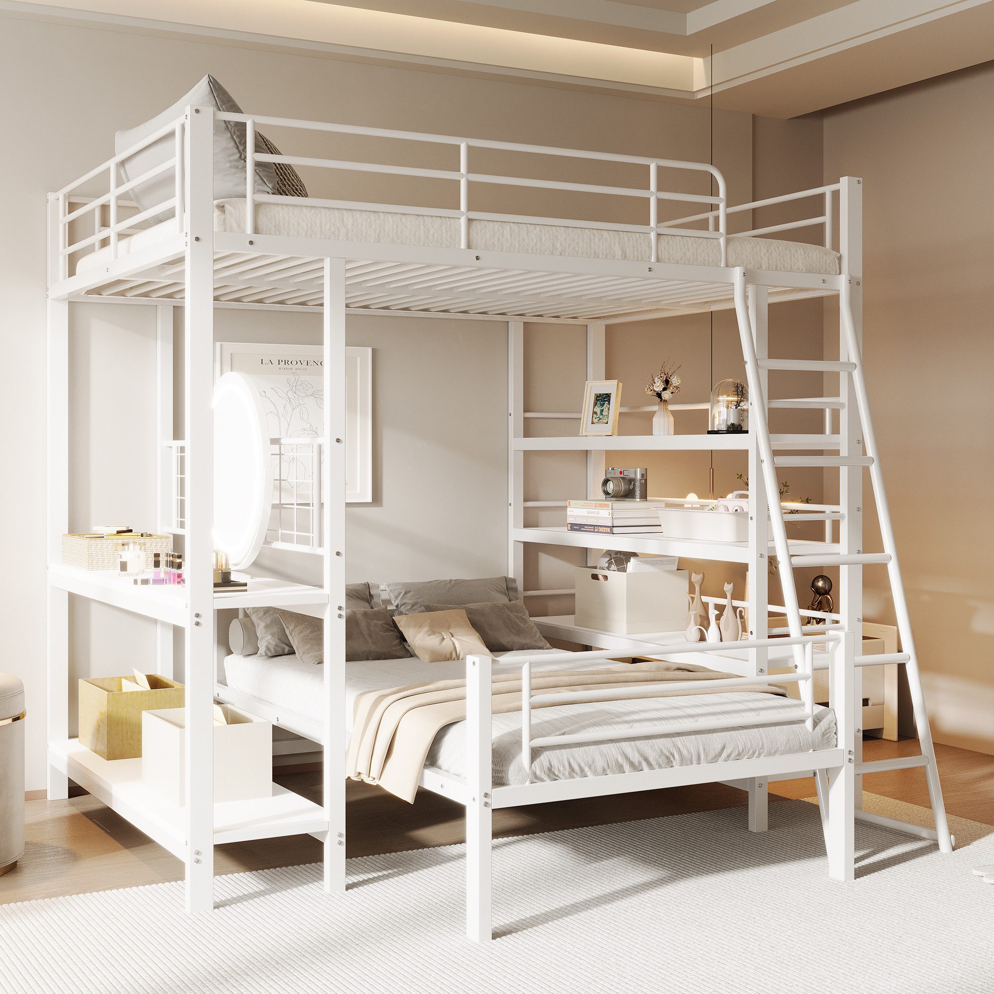 Flieks Etagenbett, Metallbett 140x200cm mit trennbarem Unterbett 90x200cm & günstig online kaufen