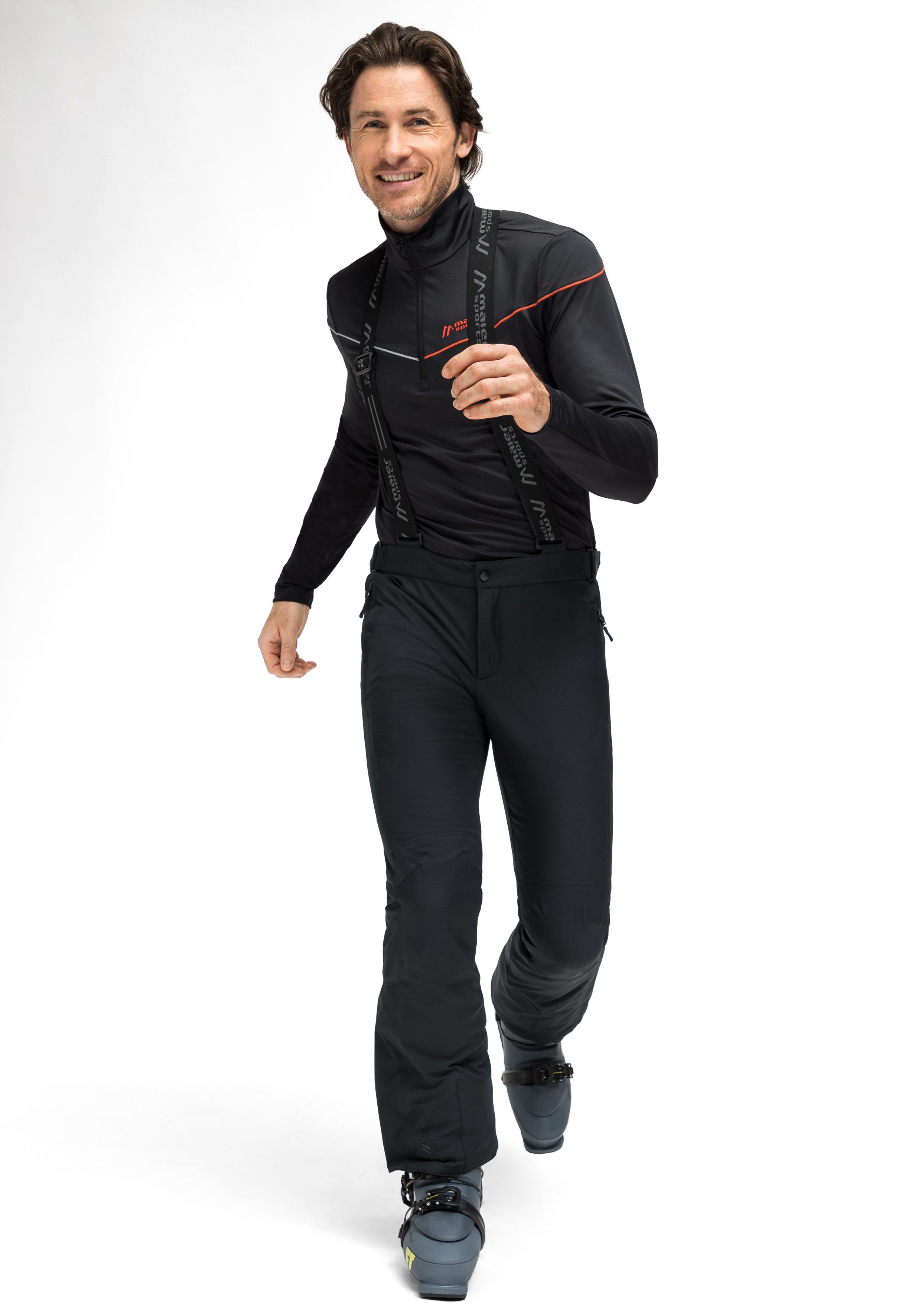 Maier Sports Skihose Joscha Slim Herren Schneehose mit Hosenträgern, wind/wasserdicht, Slim Fit