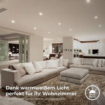 B.K.Licht LED Einbauleuchte BK_EL1572 LED Einbauleuchten IP65 5er-Set Kunststoff Schwarz, LED fest integriert, Warmweiß, Dimmbar inkl. 5 x LED-Platine 4,9W 480lm 3.000K