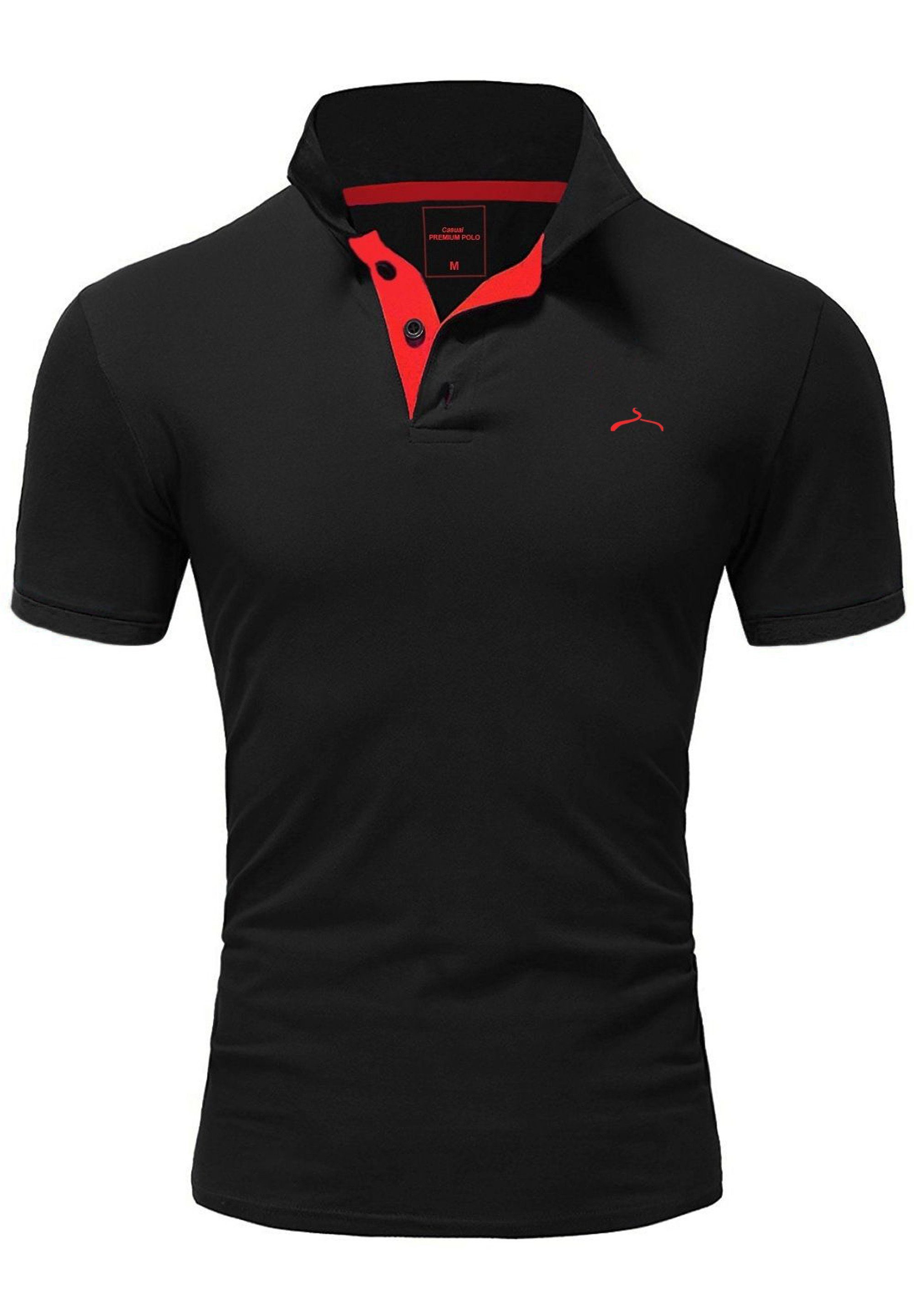 SOULSTAR Poloshirt MPPREMIUM Schwarz-Rot