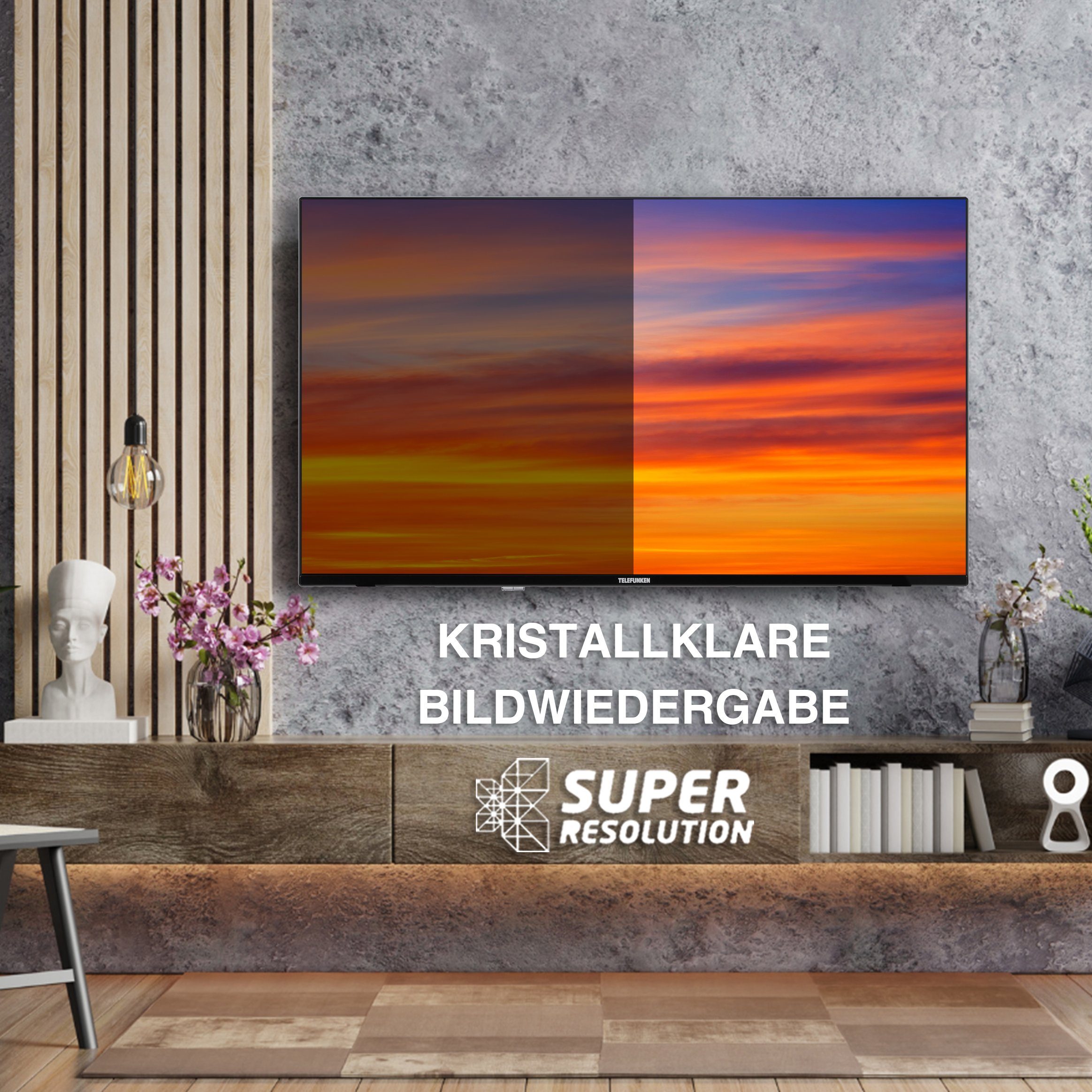 Telefunken XF40AN750M LCD-LED Fernseher (102 cm/40 Zoll, Full HD, Android TV, HDR, Triple-Tuner, Google Play Store, Google Assistant, Bluetooth)