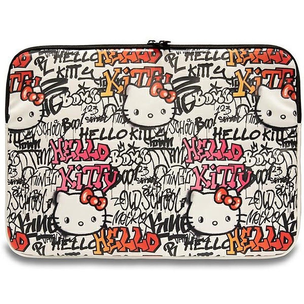 Hello Kitty Laptoptasche Notebooktasche Schutzhülle Laptophülle (Spar-Set, 1-tlg., 36 x 25 x 3 cm leicht), Metall-Logo, Kunstleder, für 14-Zoll-Notebooks