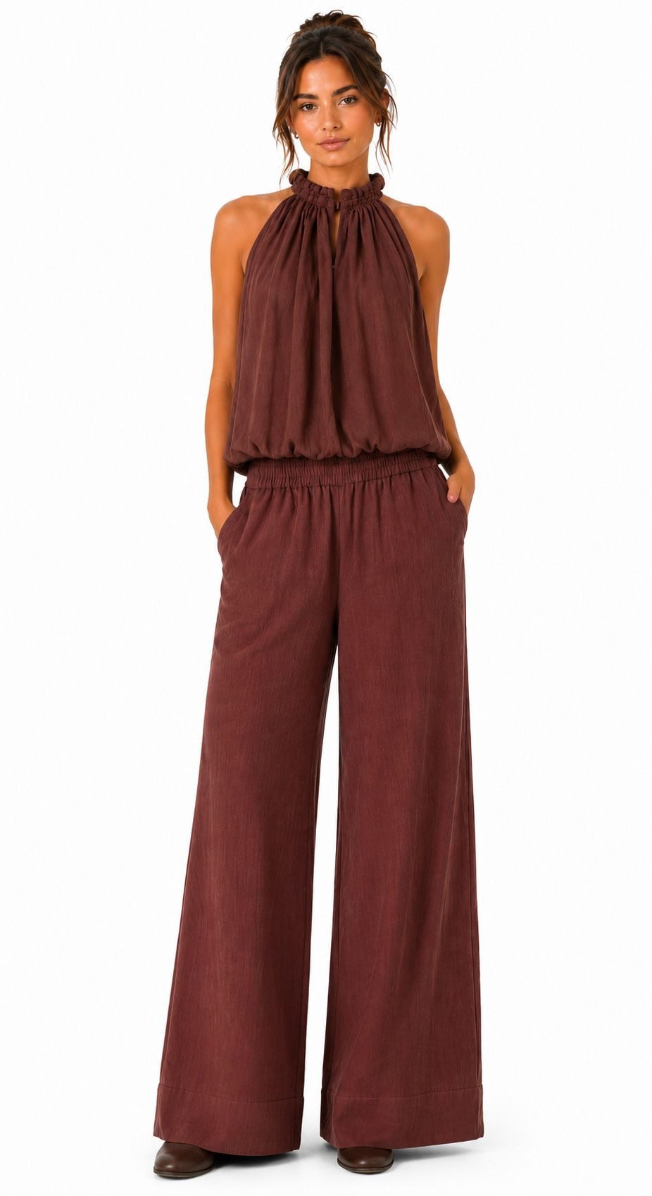 Selected Stoffhose SLFANNIE HW WIDE PANT B