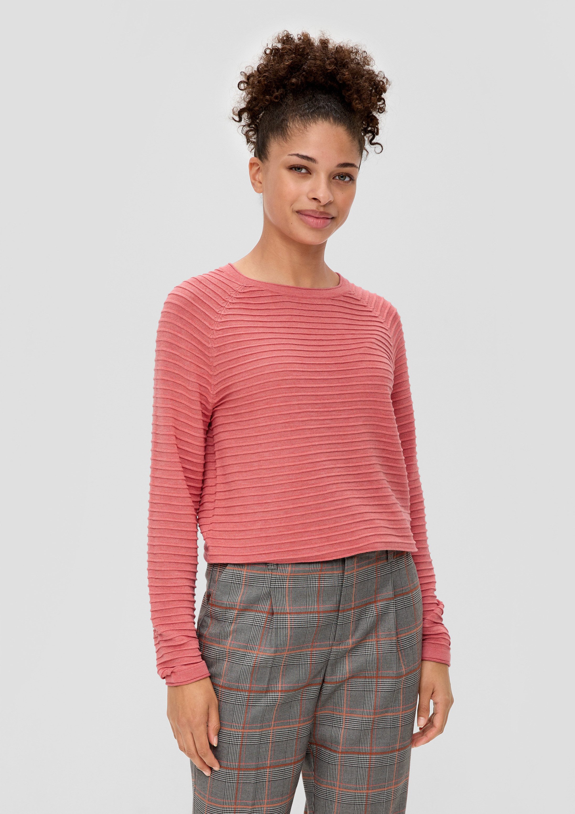 QS Longpullover Strickpullover Pullover aus Viskosemix