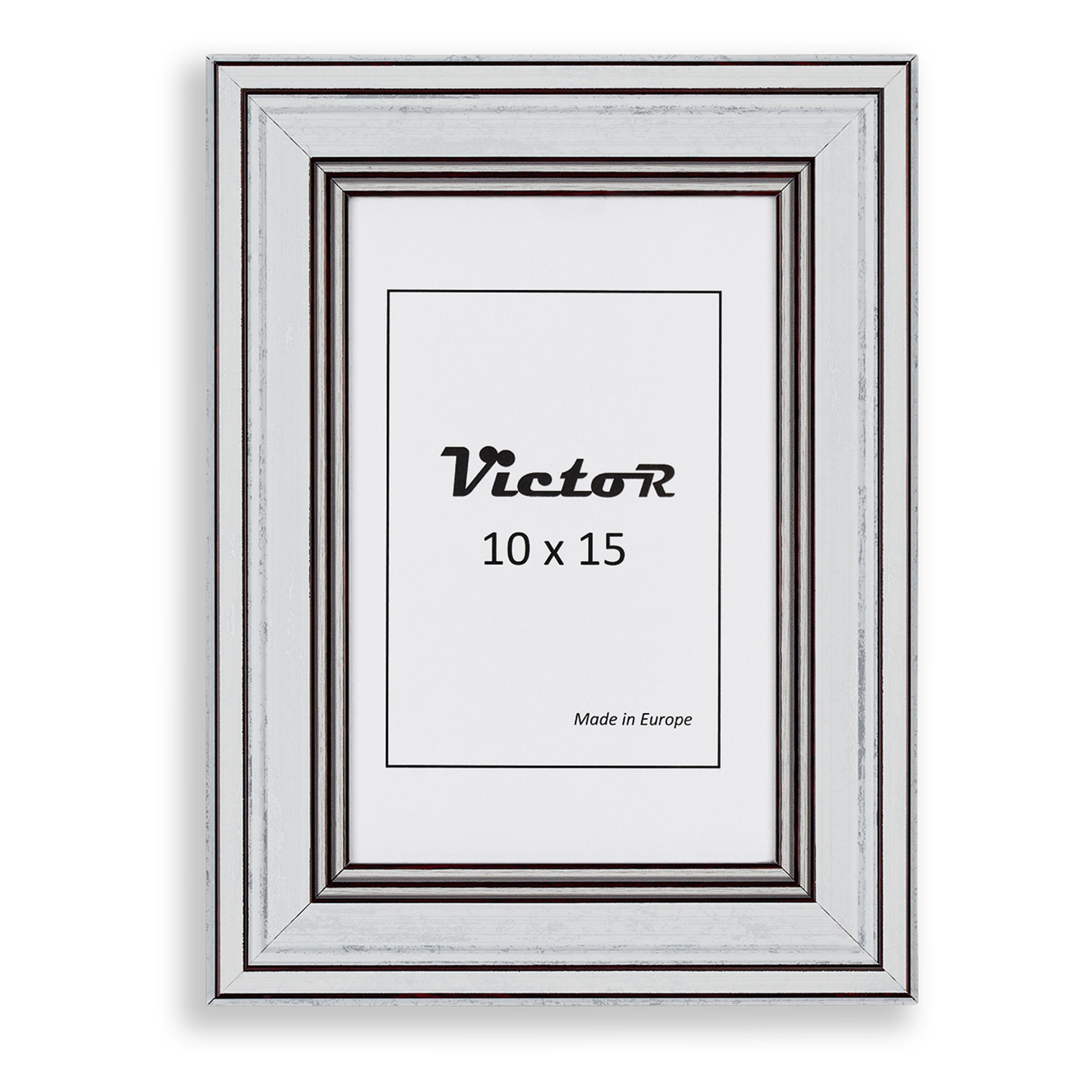Bilderrahmen cm, Leiste: Victor Set Rahmen 3er Goya, in 19x31mm, (Zenith) Kunststoff 10x15 weiß,