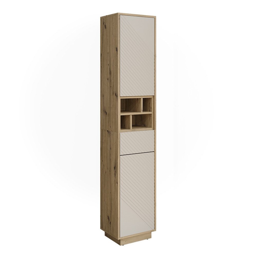 Vicco Hochschrank Beatrice, Cashmere/Artisan-Eiche, 38 x 190 cm (1-St)