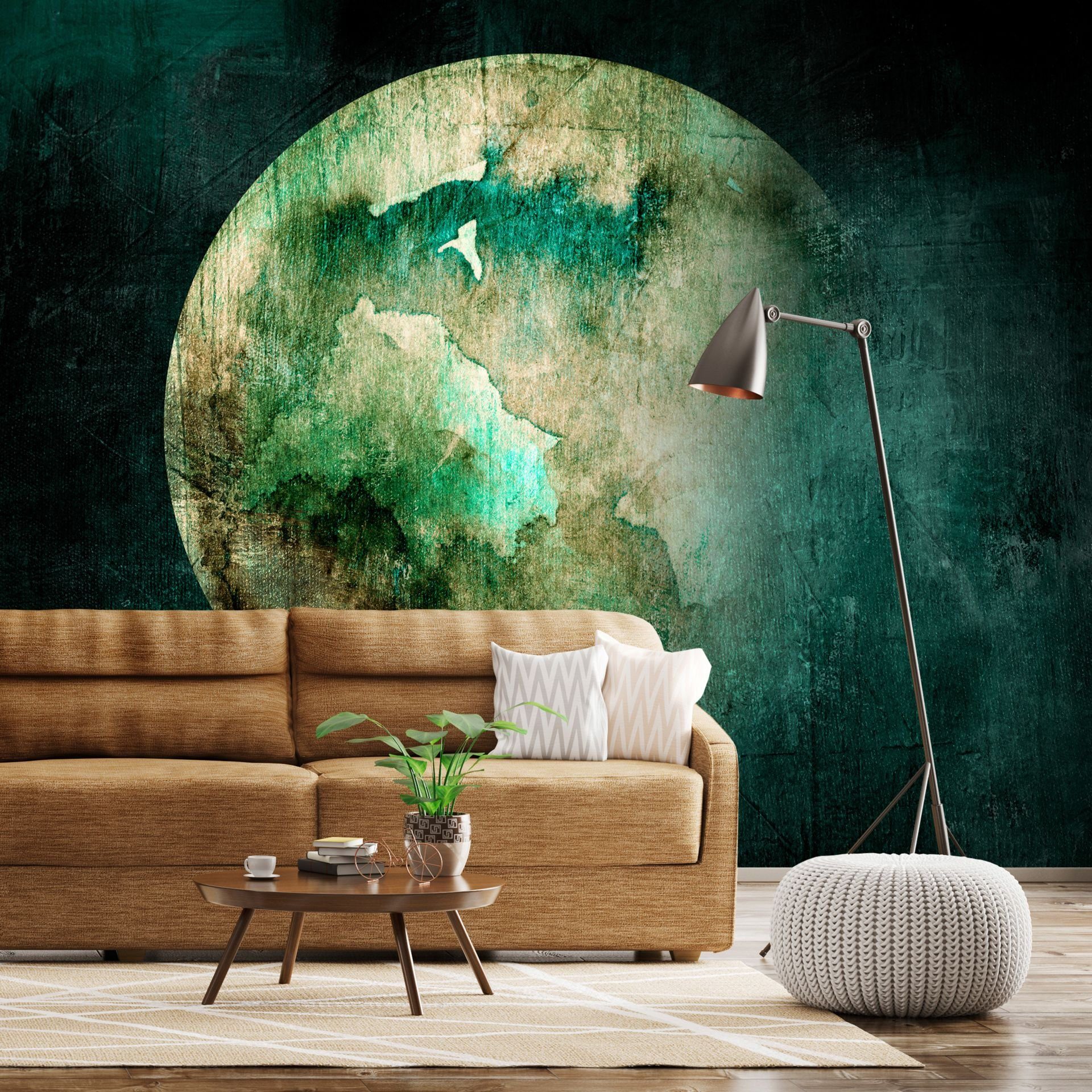 KUNSTLOFT Vliestapete Green Pangea 0.98x0.7 m, matt, lichtbeständige Design Tapete