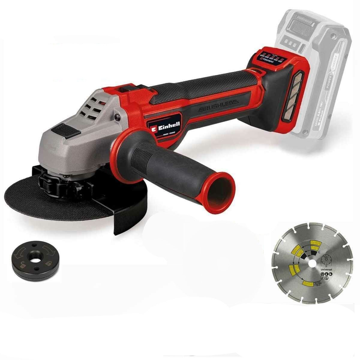 Einhell Akku-Winkelschleifer Pro Akku-Winkelschleifer TP-AG 18/125 CE Q Li-18V Solo + Trennscheibe