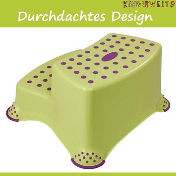 KiNDERWELT Tritthocker Premium zweistufiger Tritthocker Funny apricot stabiler Hocker