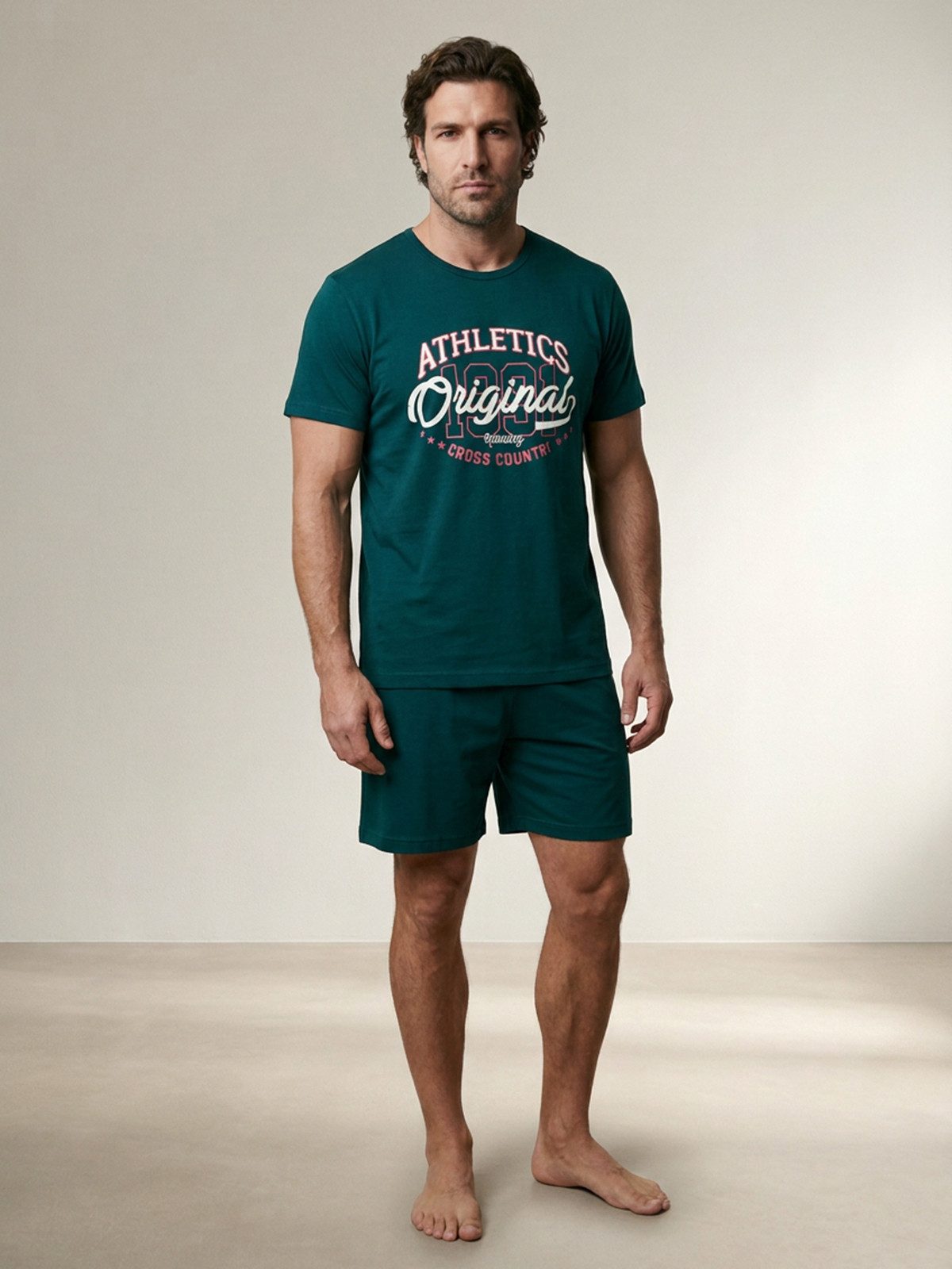 Henry Terre Shorty Athletics Original Herren Pyjama Set Kurz M - 5XL