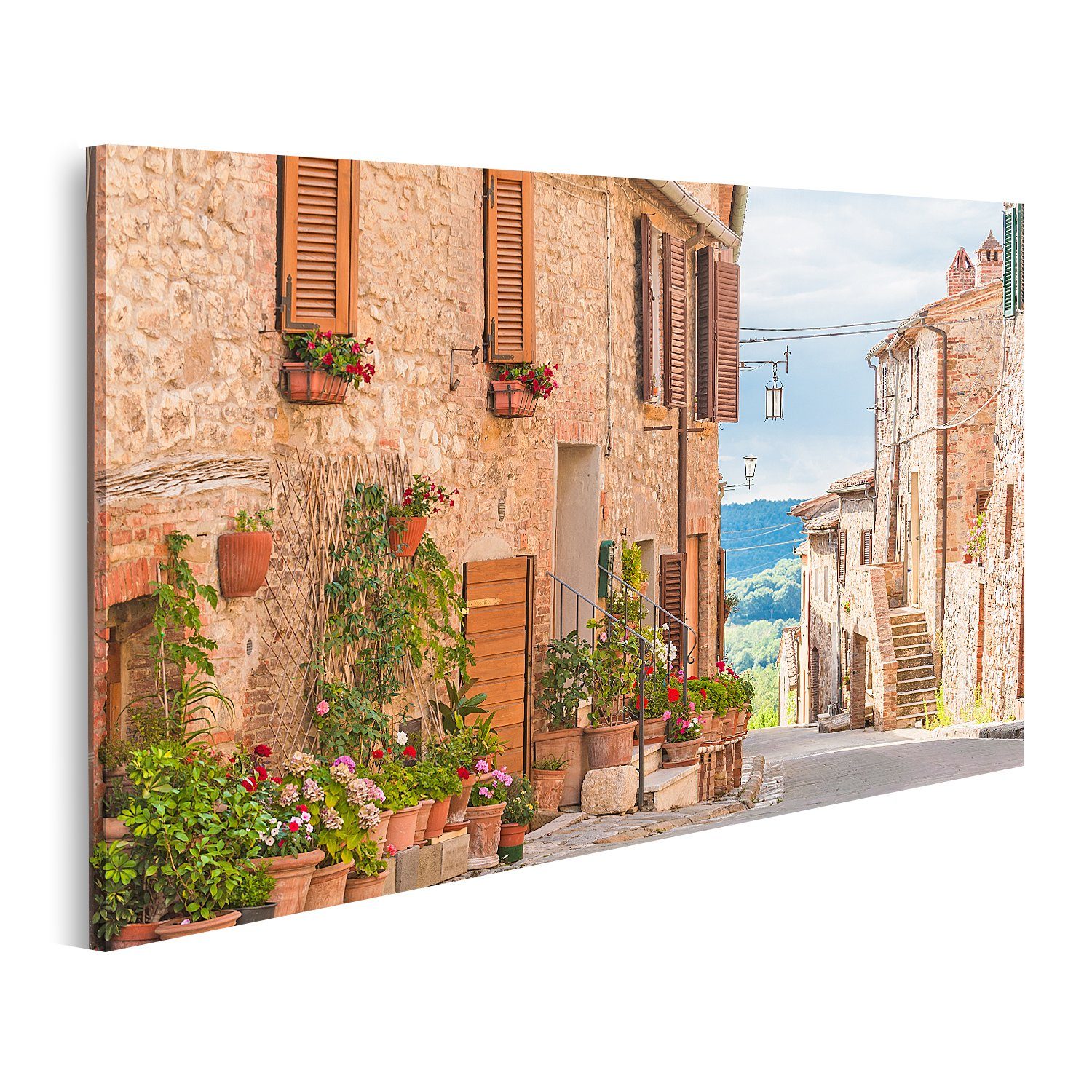 islandburner Leinwandbild Bild auf Leinwand Die mittelalterliche Altstadt in der Toskana Italien