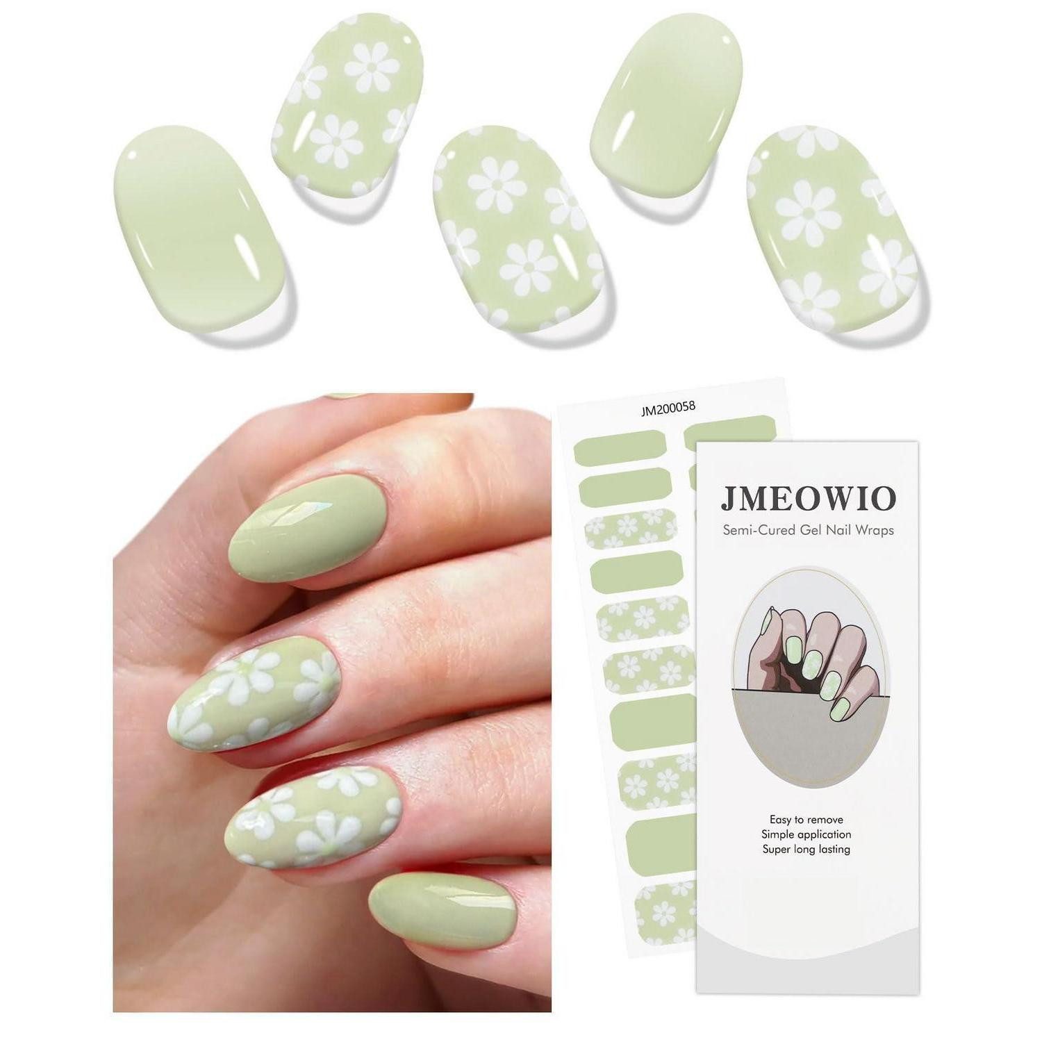 LuxusKollektion Nageldesign Zubehör Nagelfolie weiße Blumen hellgrün