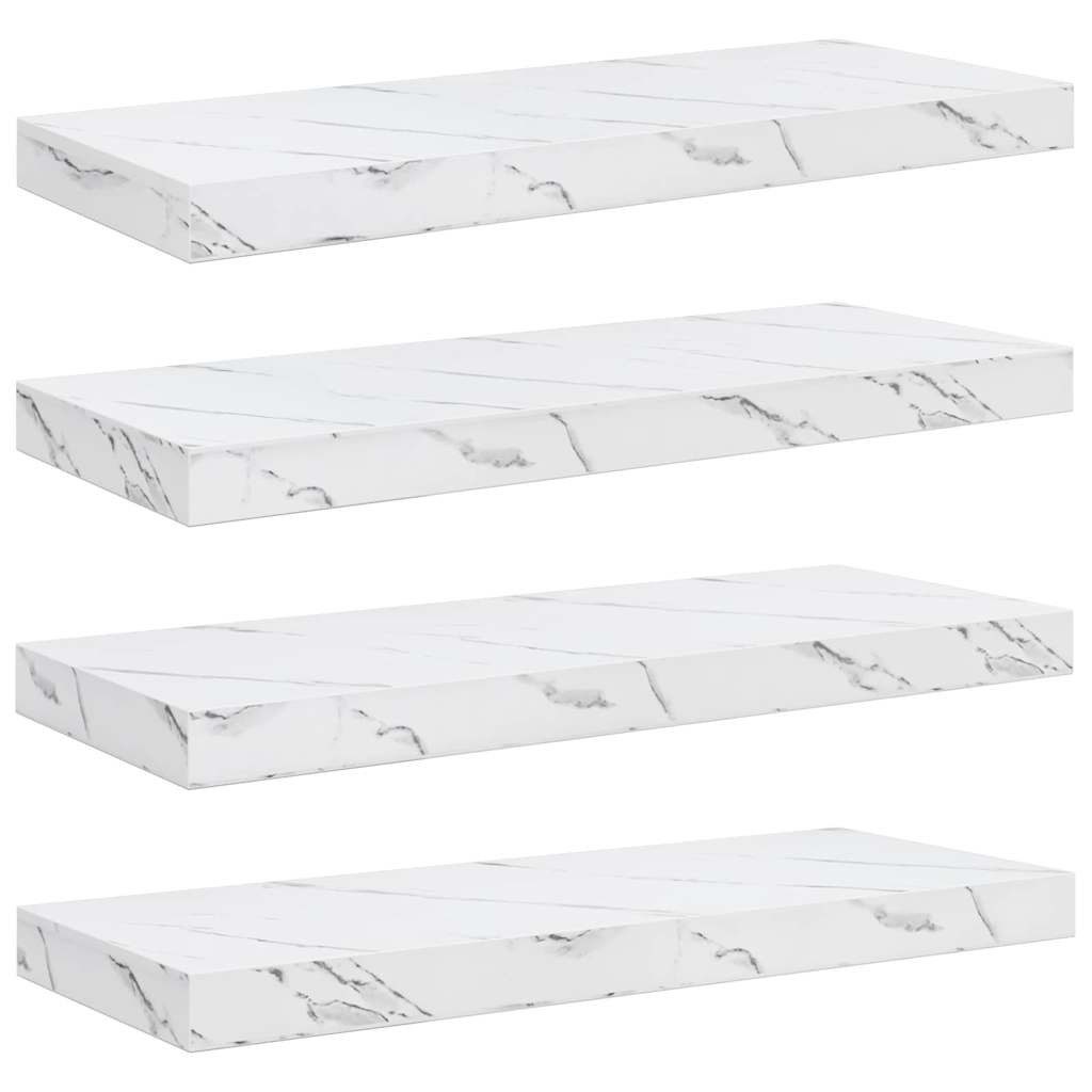 vidaXL Regal Wandregal 4 pcs Weiß Marmor 50 x 23 x 4 cm Holzwerkstoff, 4-tl günstig online kaufen
