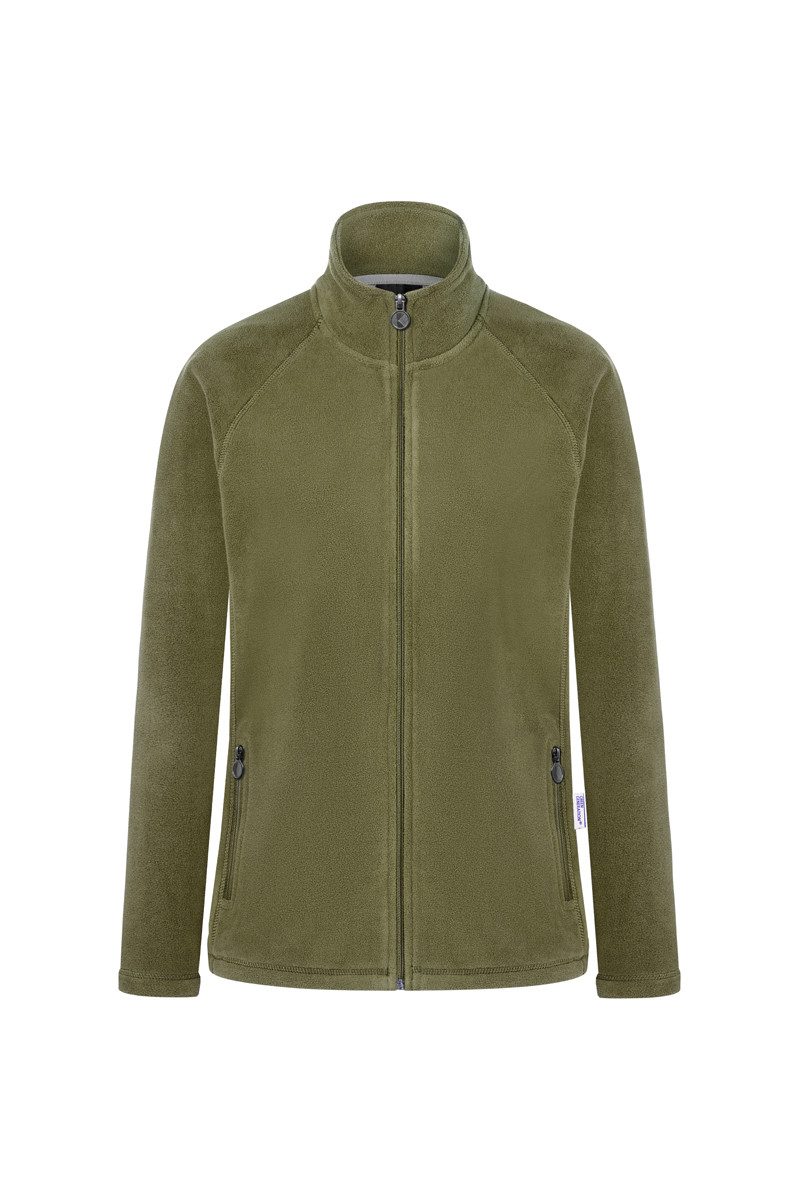 Karlowsky Fashion Fleecejacke KARLOWSKY Damen Workwear Fleecejacke WARM-UP Regular Moosgrün
