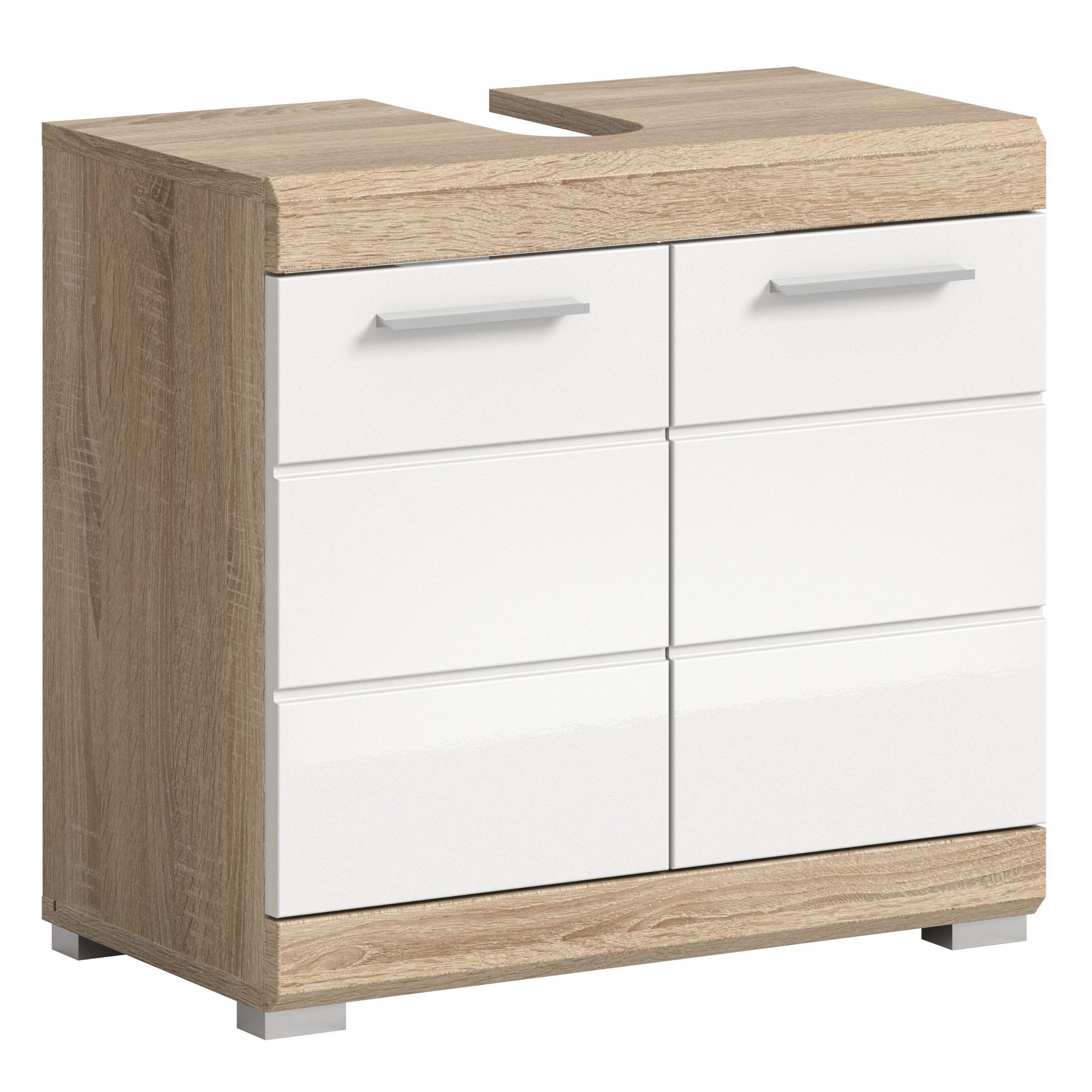 furnling Waschbeckenunterschrank Scott 2 Türen, Unterschrank, Badkommode, Badschrank, Breite 60 cm