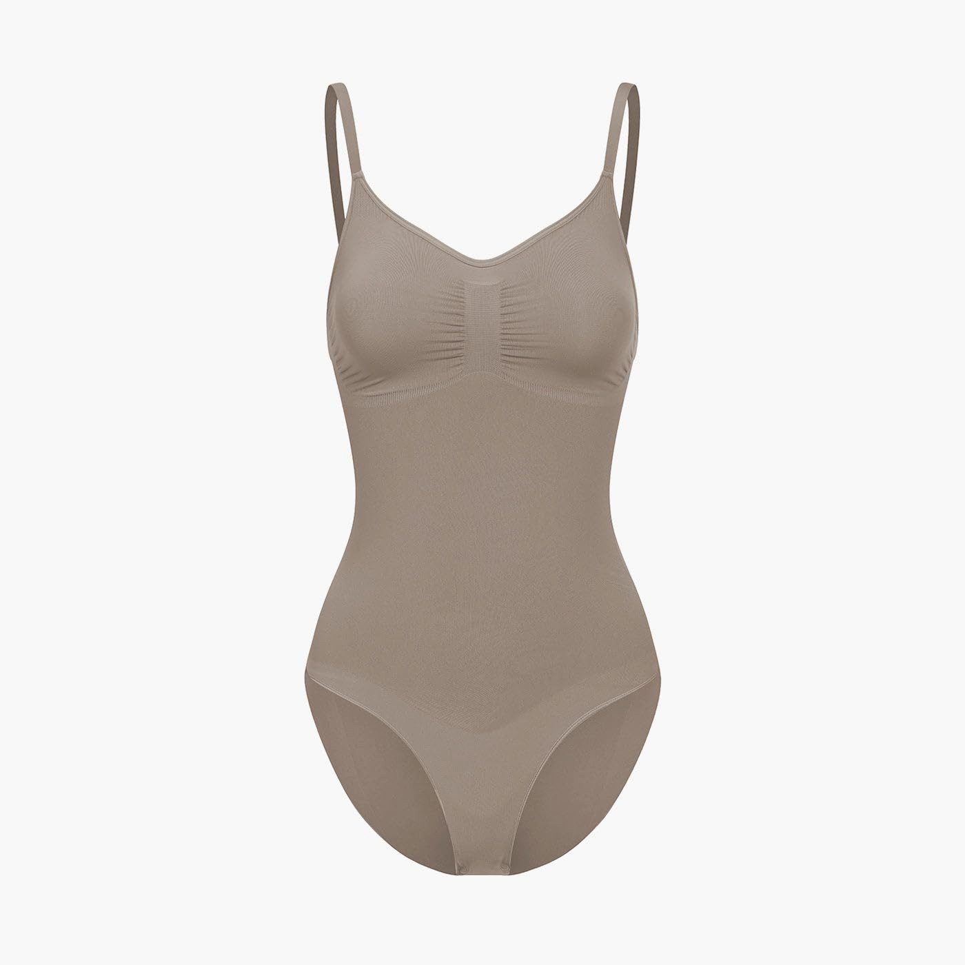 cfab (creamy fabrics) Miederbody Bodysuit Sculpting Shapewear mit Slip-Taupe-XL (1-tlg) Figurformend